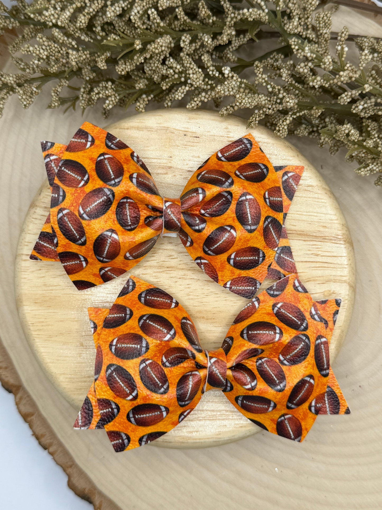 Large Leather Orange Football Piggies