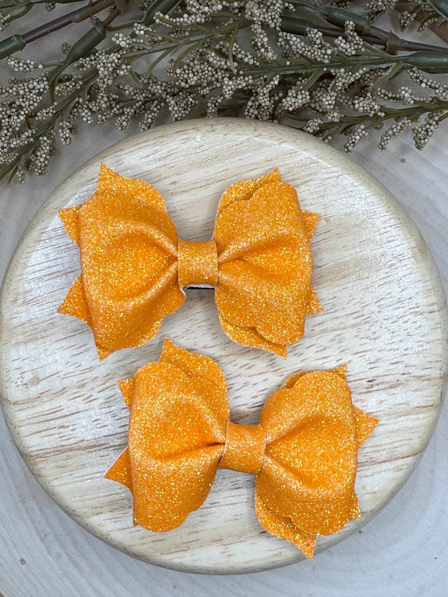 Small Poppy Orange Glitter Piggies