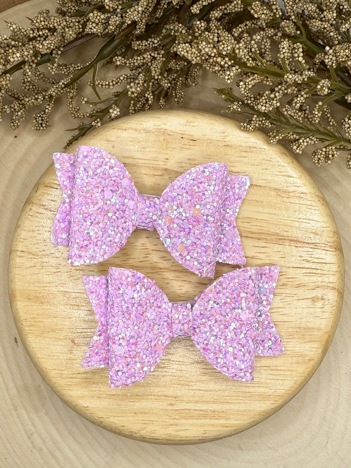 Small Leather Purple Glitter Piggies