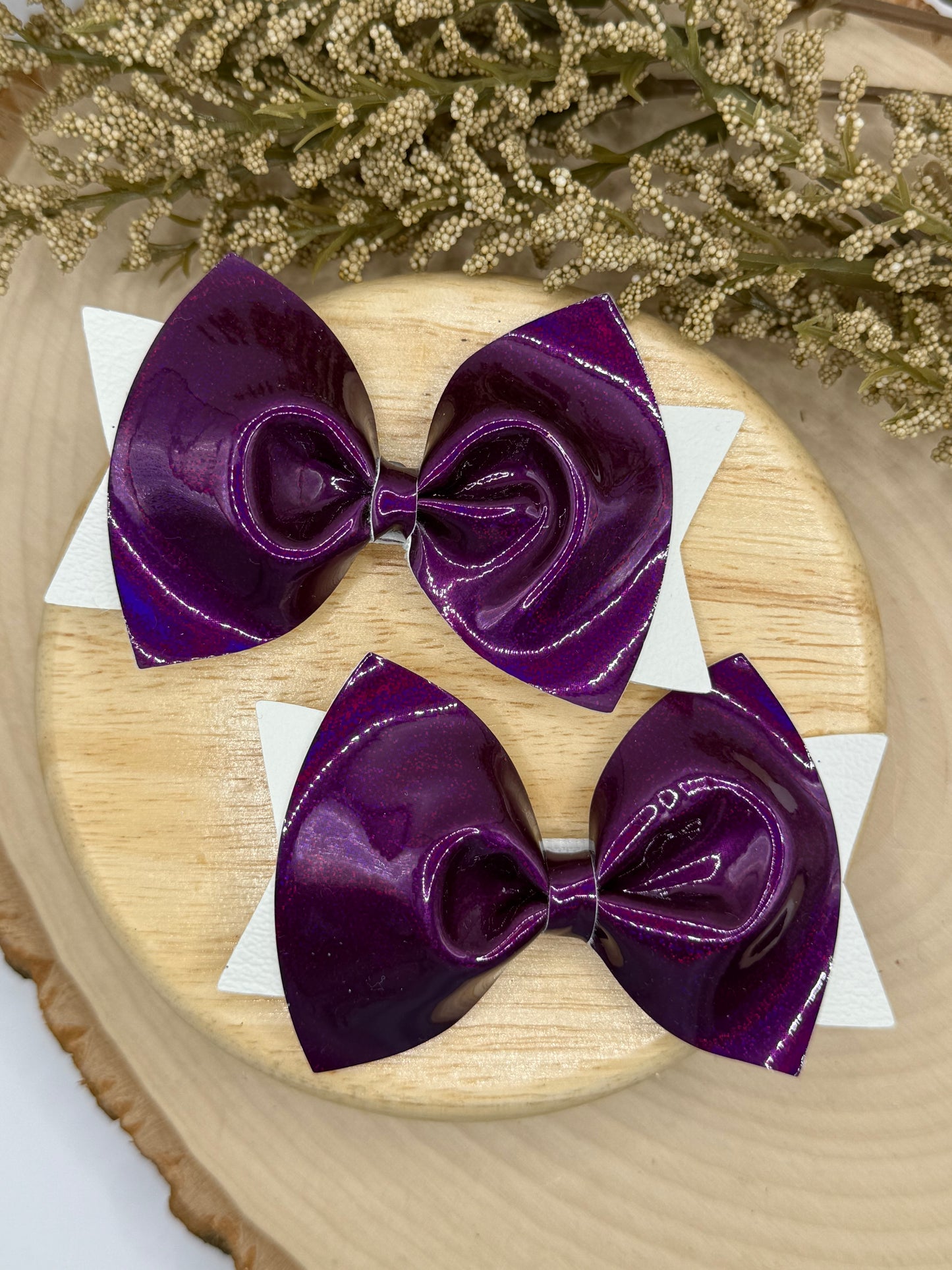 Large Leather Purple and White Piggies