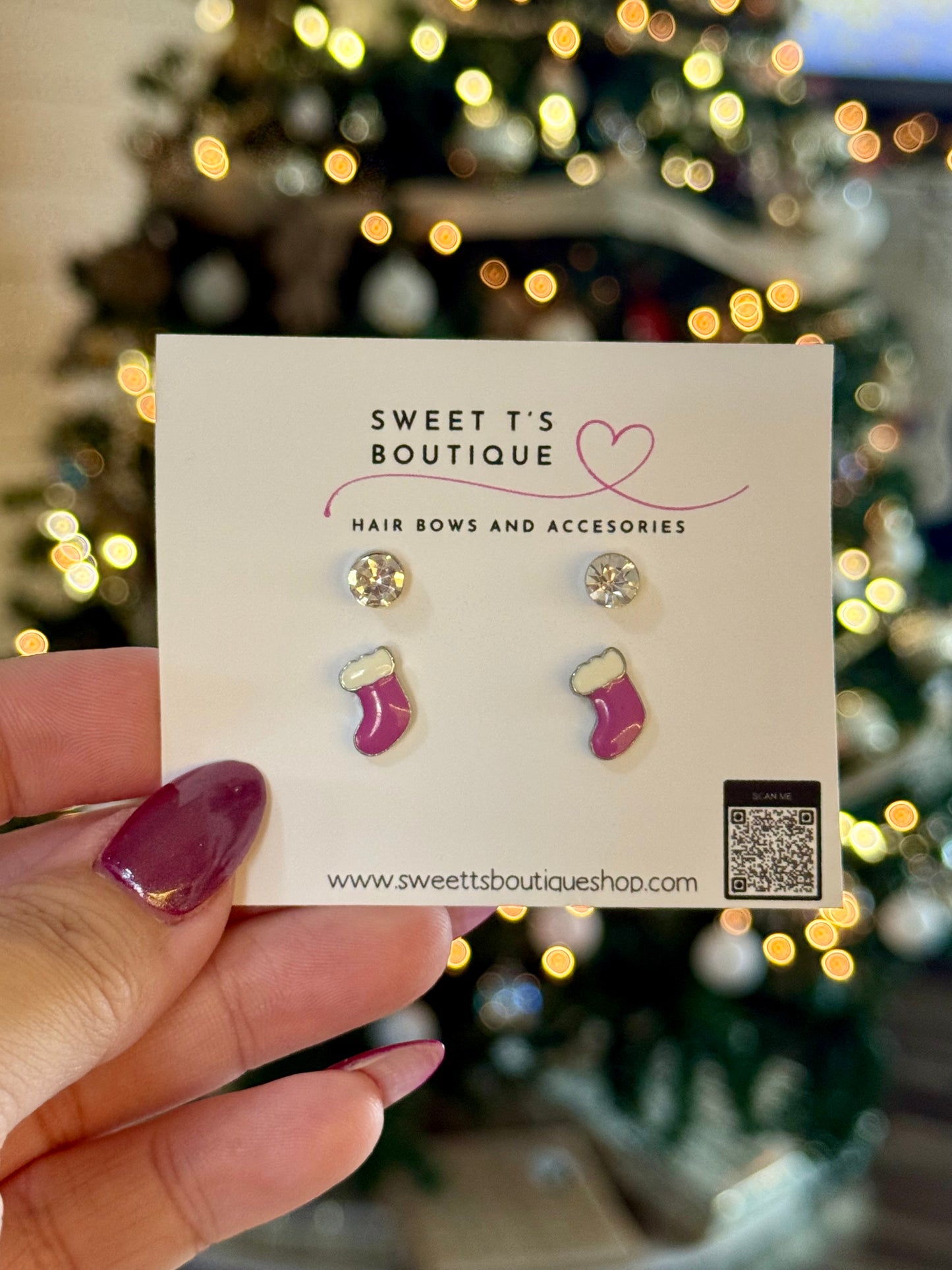 Stocking Stud Earring Set