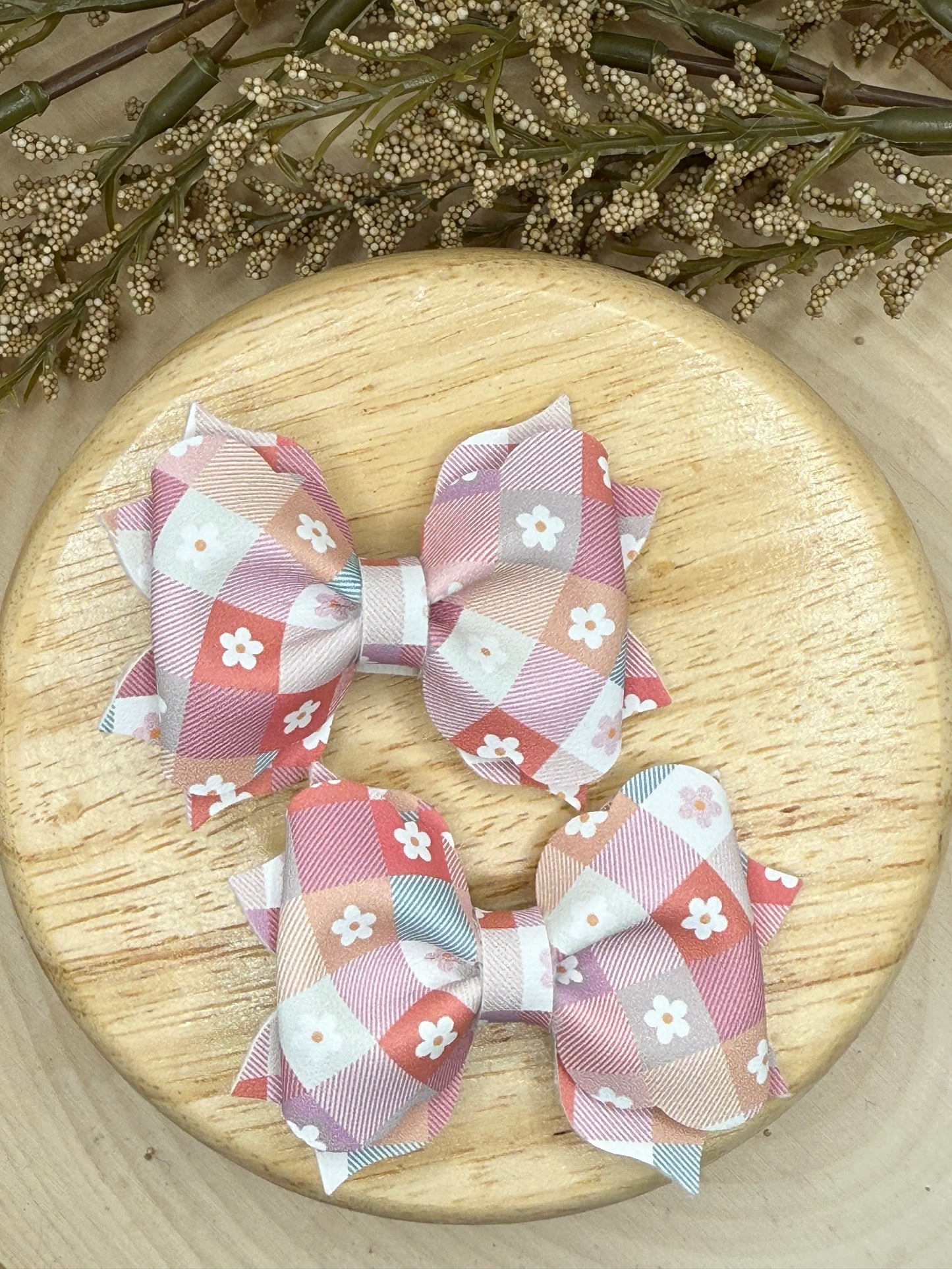 Small Poppy Floral Checker Piggies