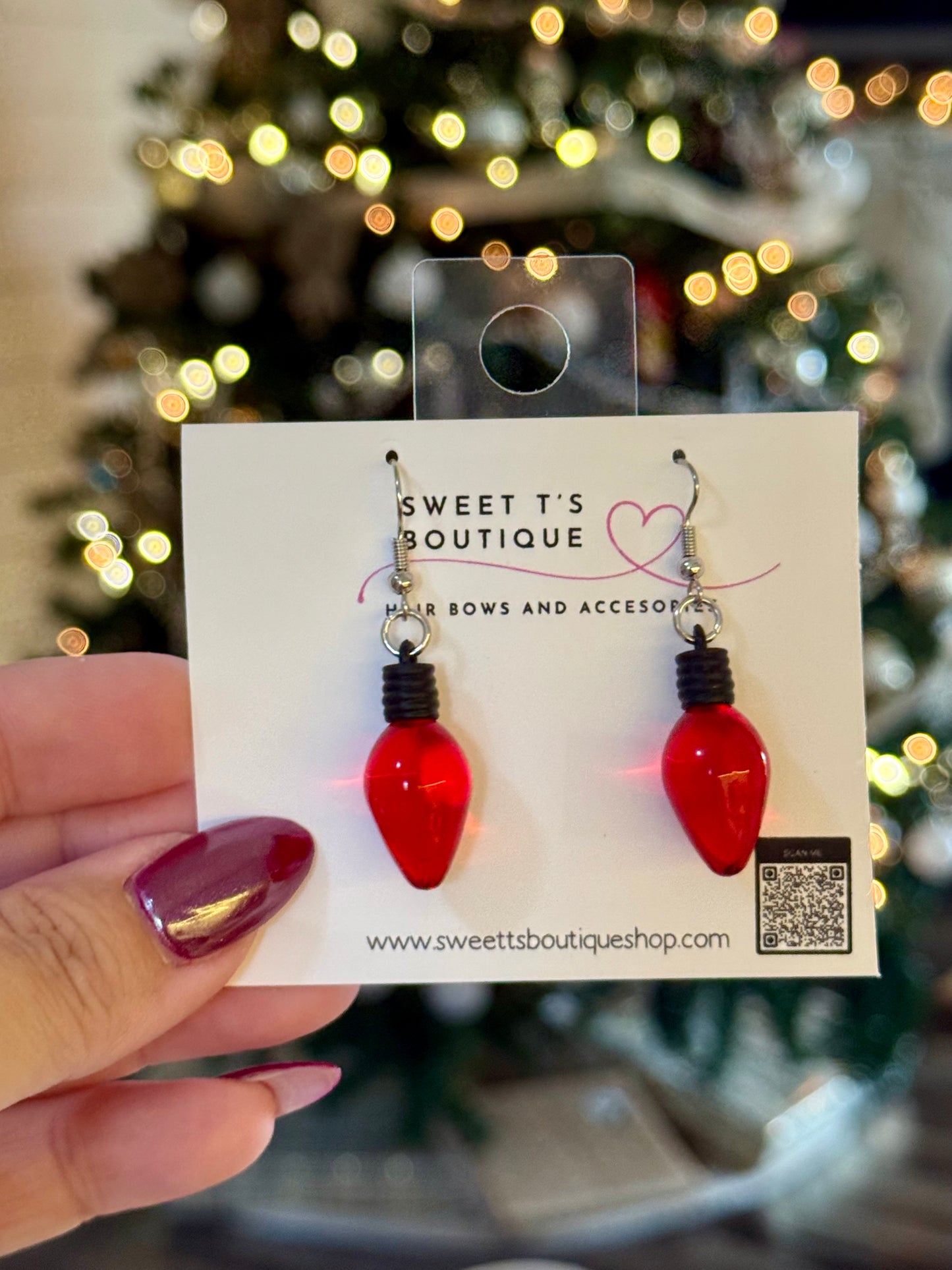 Red Bulb Earrings
