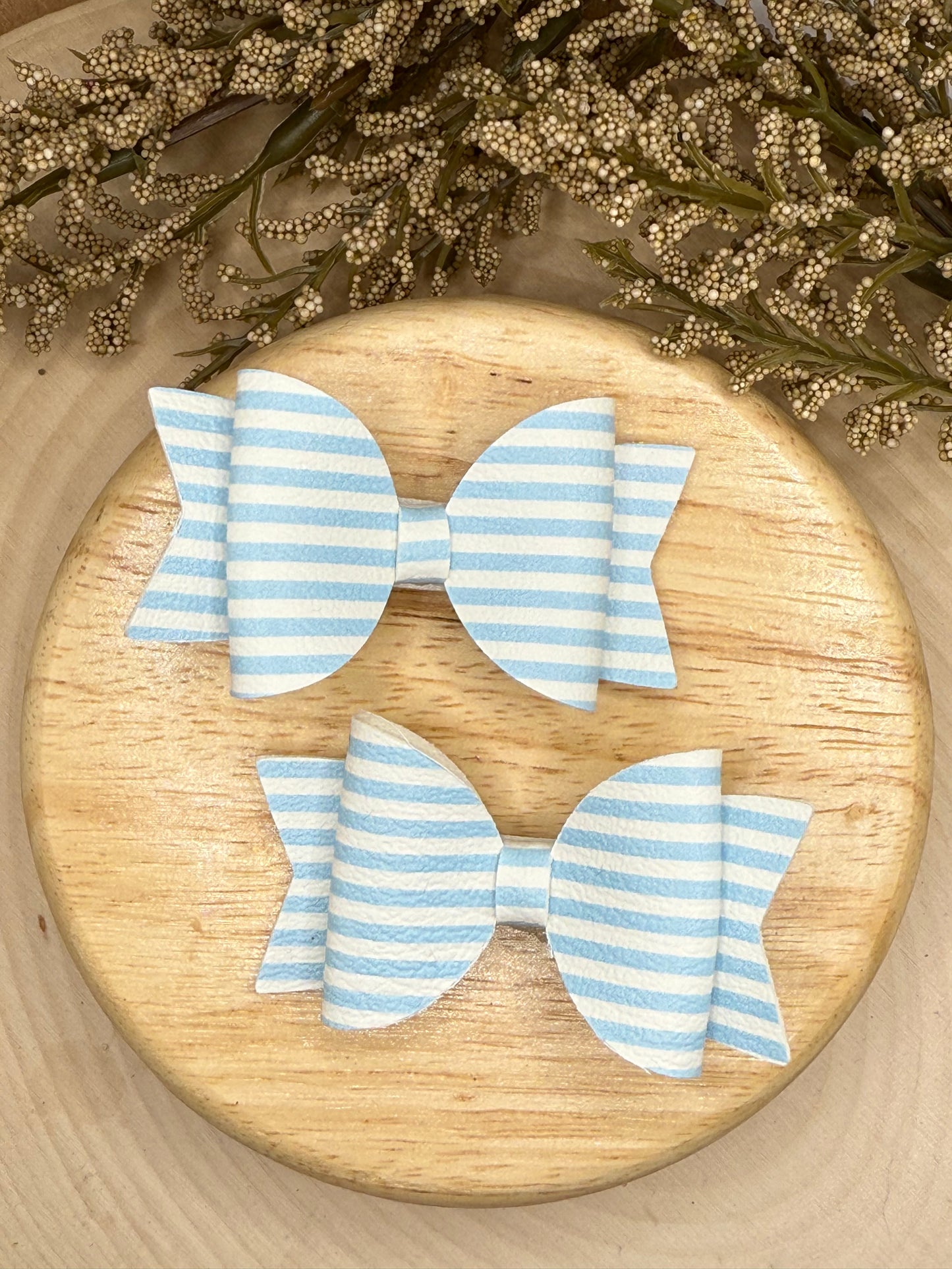 Small Leather Blue Stripe Piggies