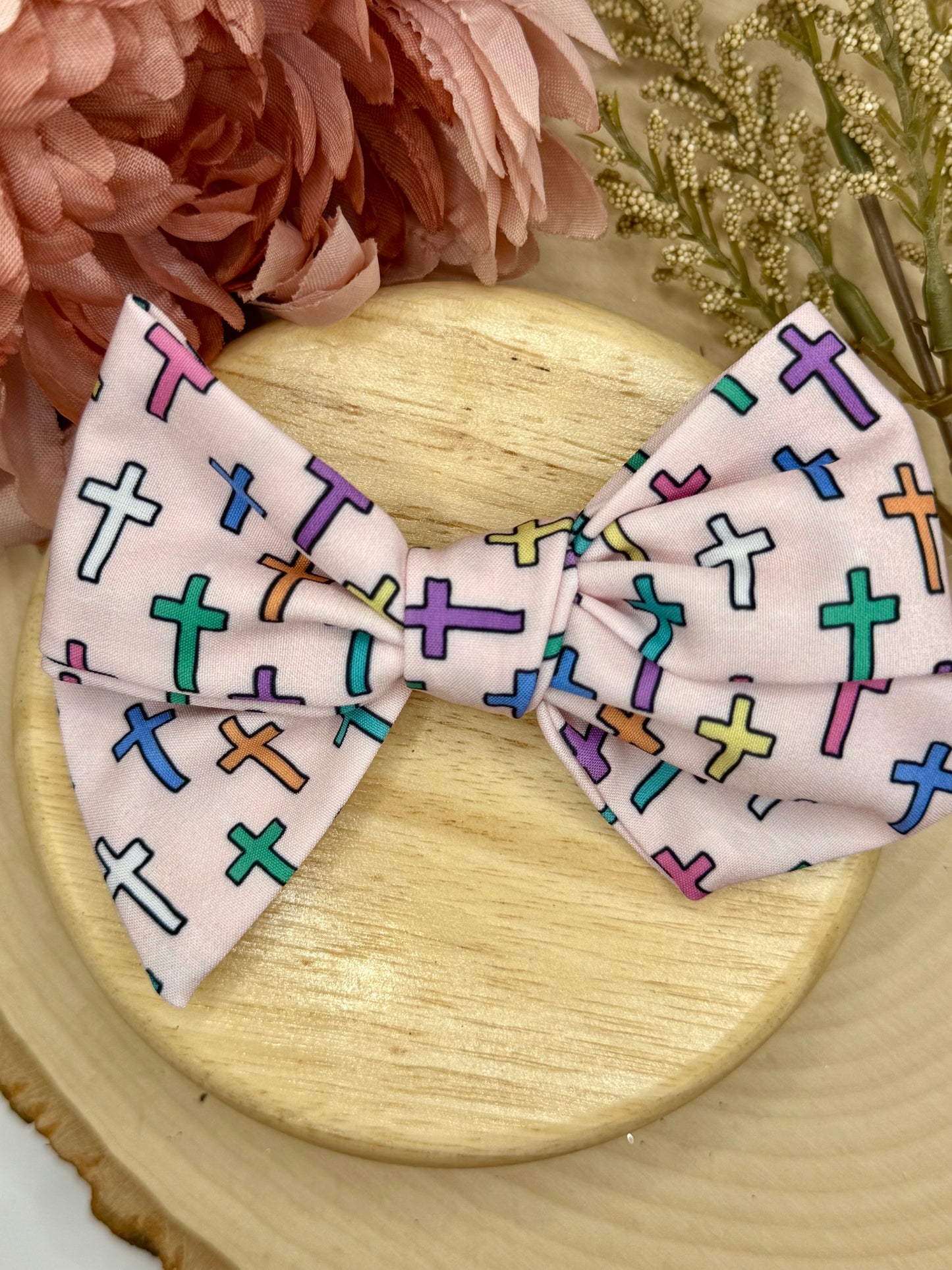 Small Cross Fabric Bow