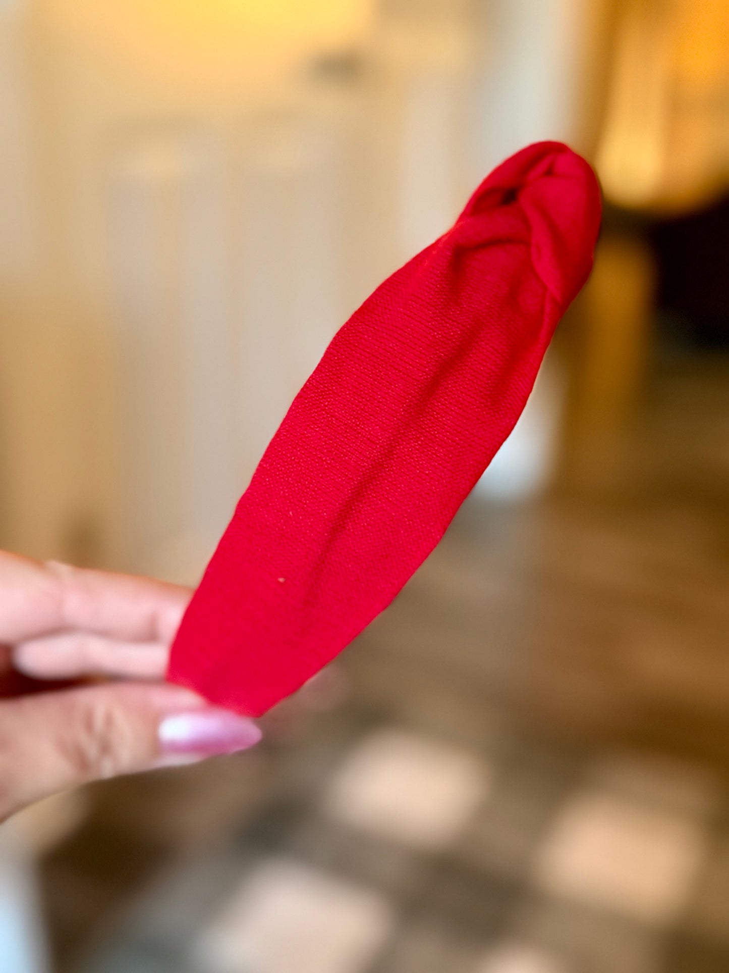 Solid Red Knotted Headband