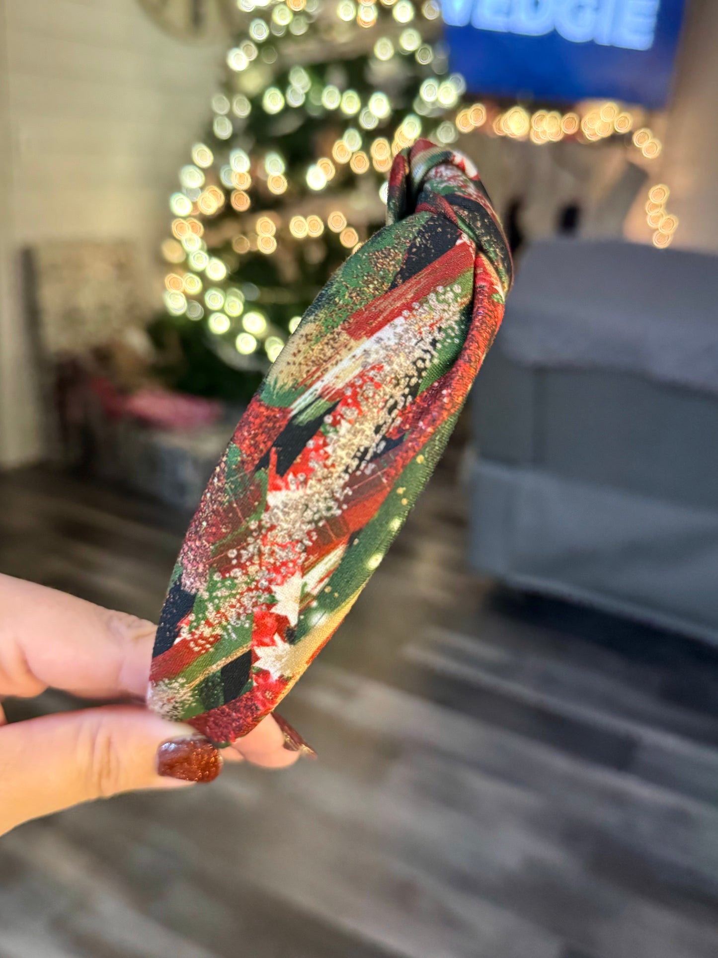 Christmas Brushstroke Knotted Headband