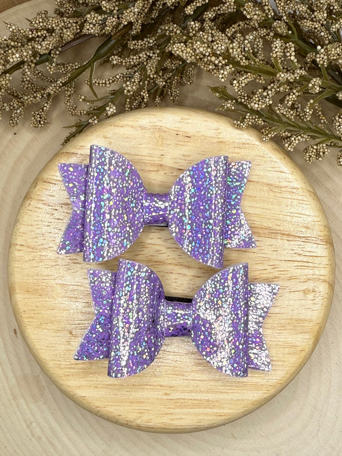 Small Leather Purple Shimmer Piggies