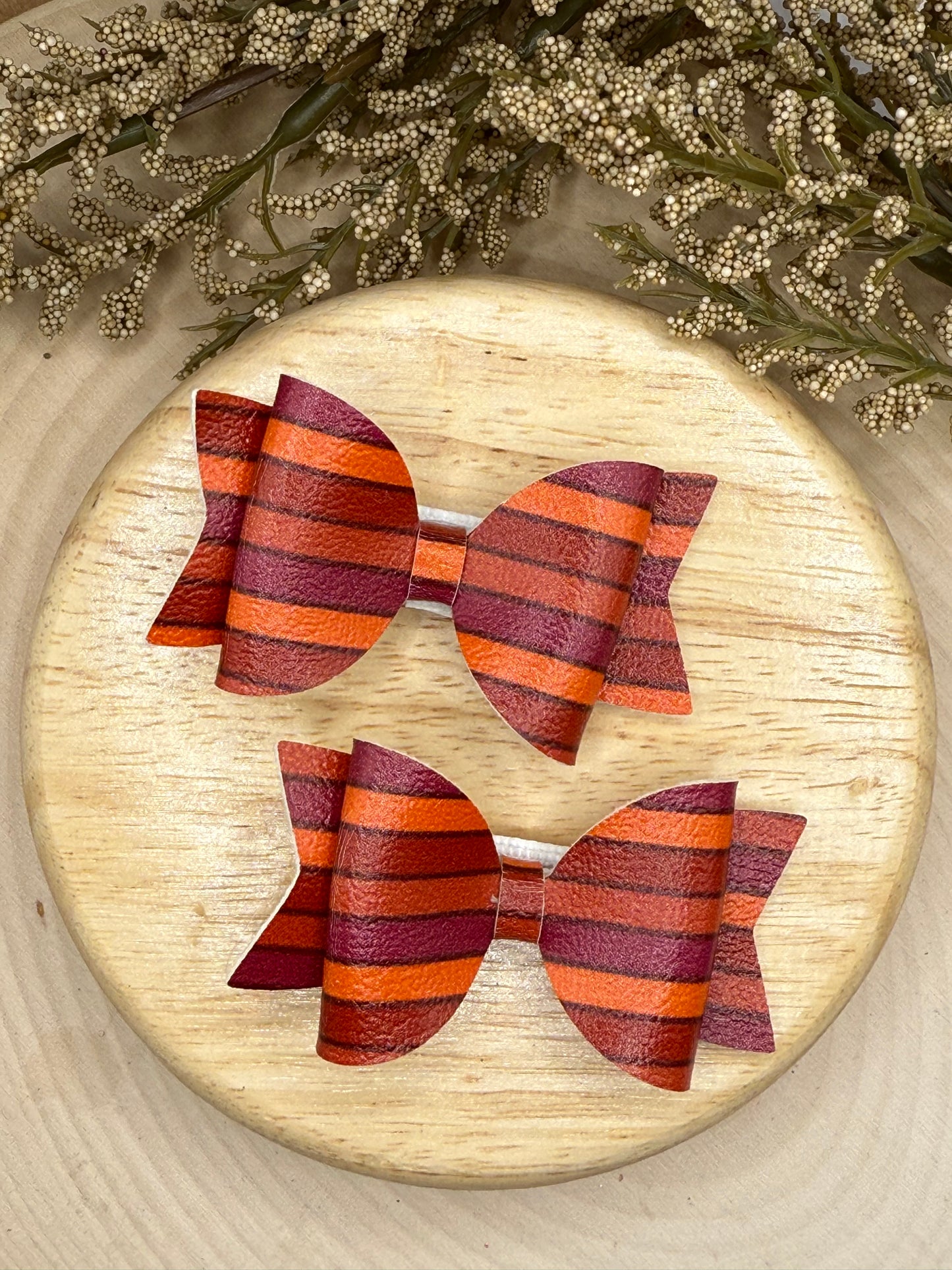 Small Leather Fall Stripe Piggies