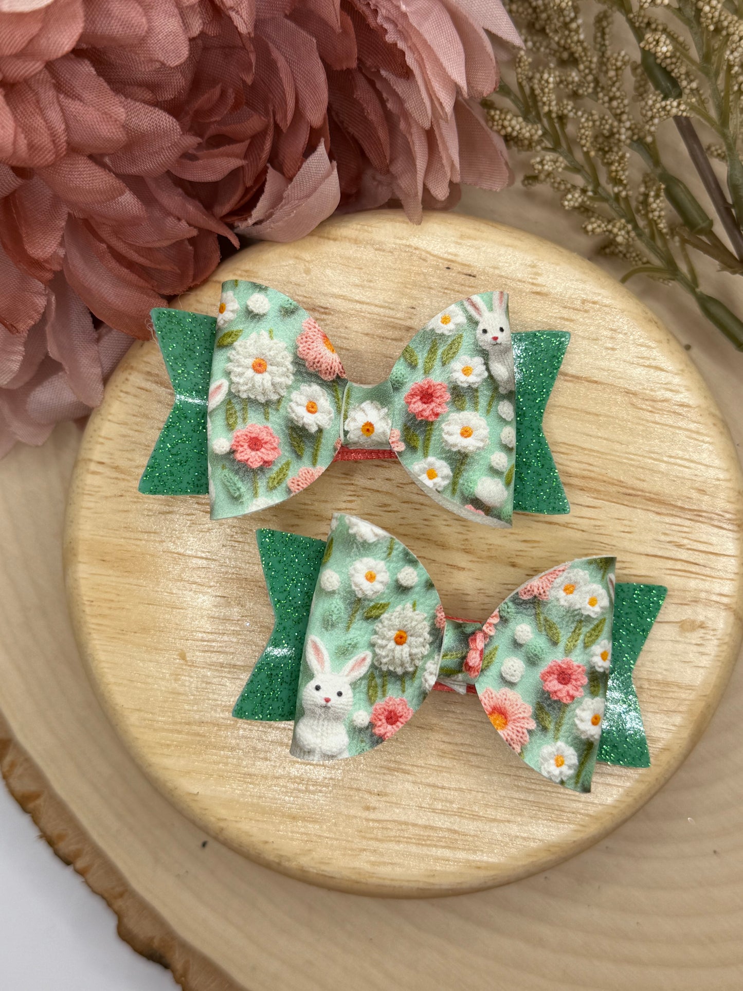 Small Leather Bunny Floral Piggies
