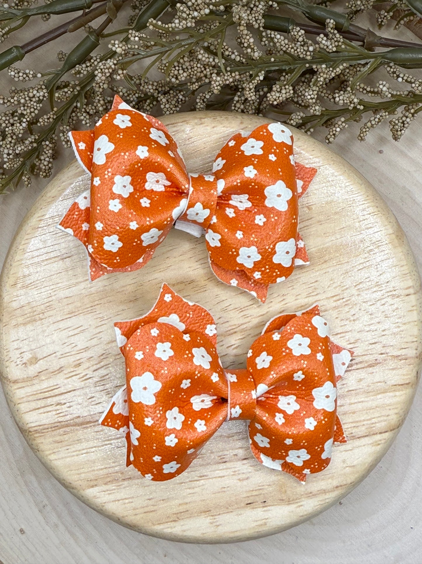 Small Poppy Orange Floral Piggies