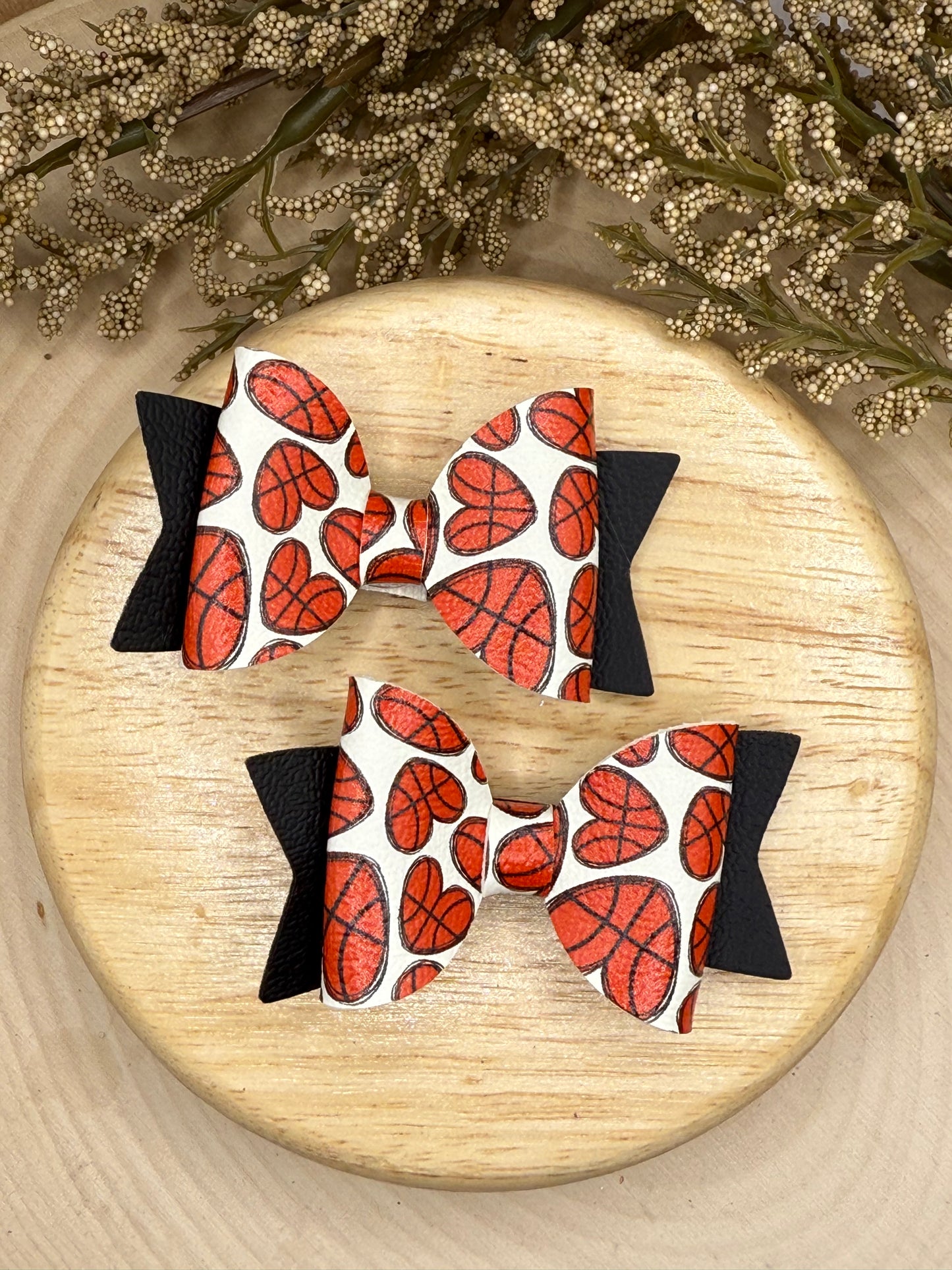 Small Leather Basketball Heart Piggies