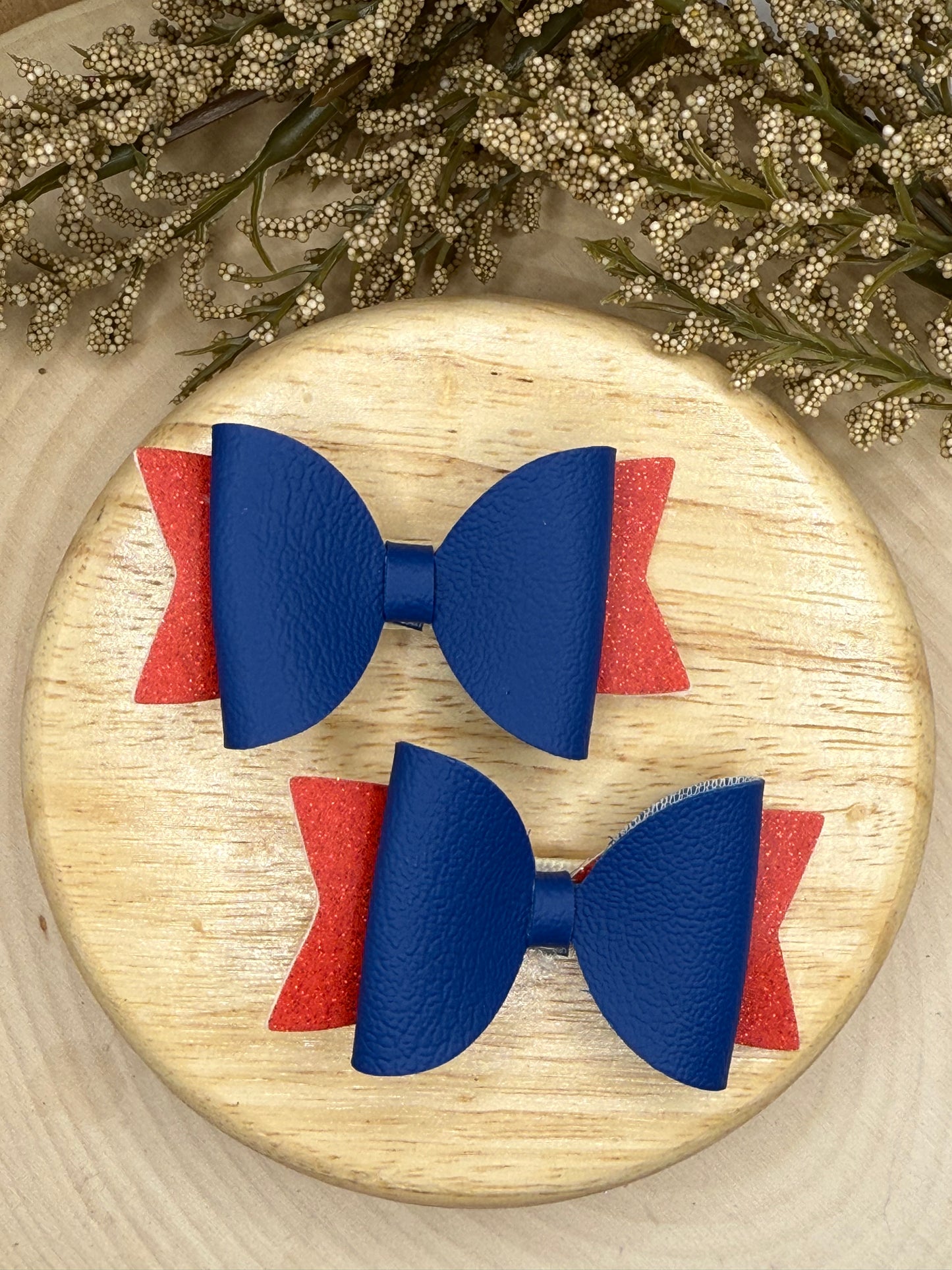 Small Leather Red and Blue Piggies