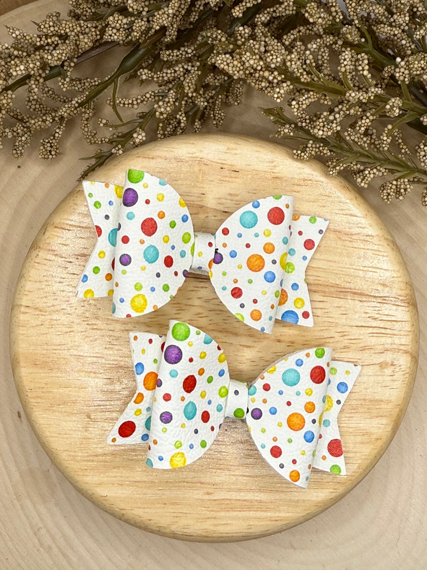 Small Leather Rainbow Dots