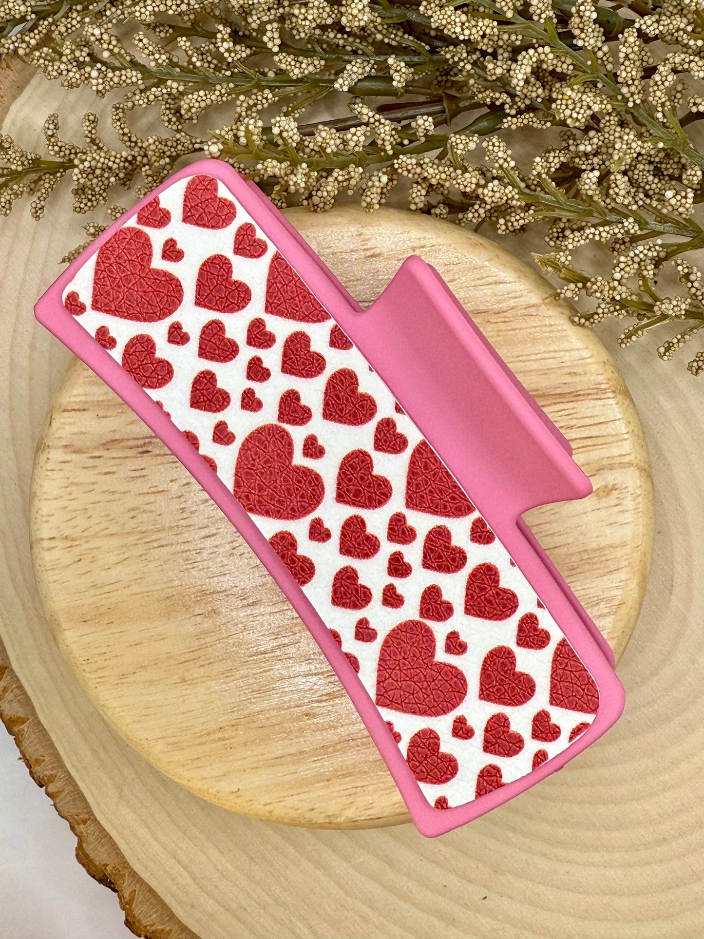 Heart Leather Claw Clip