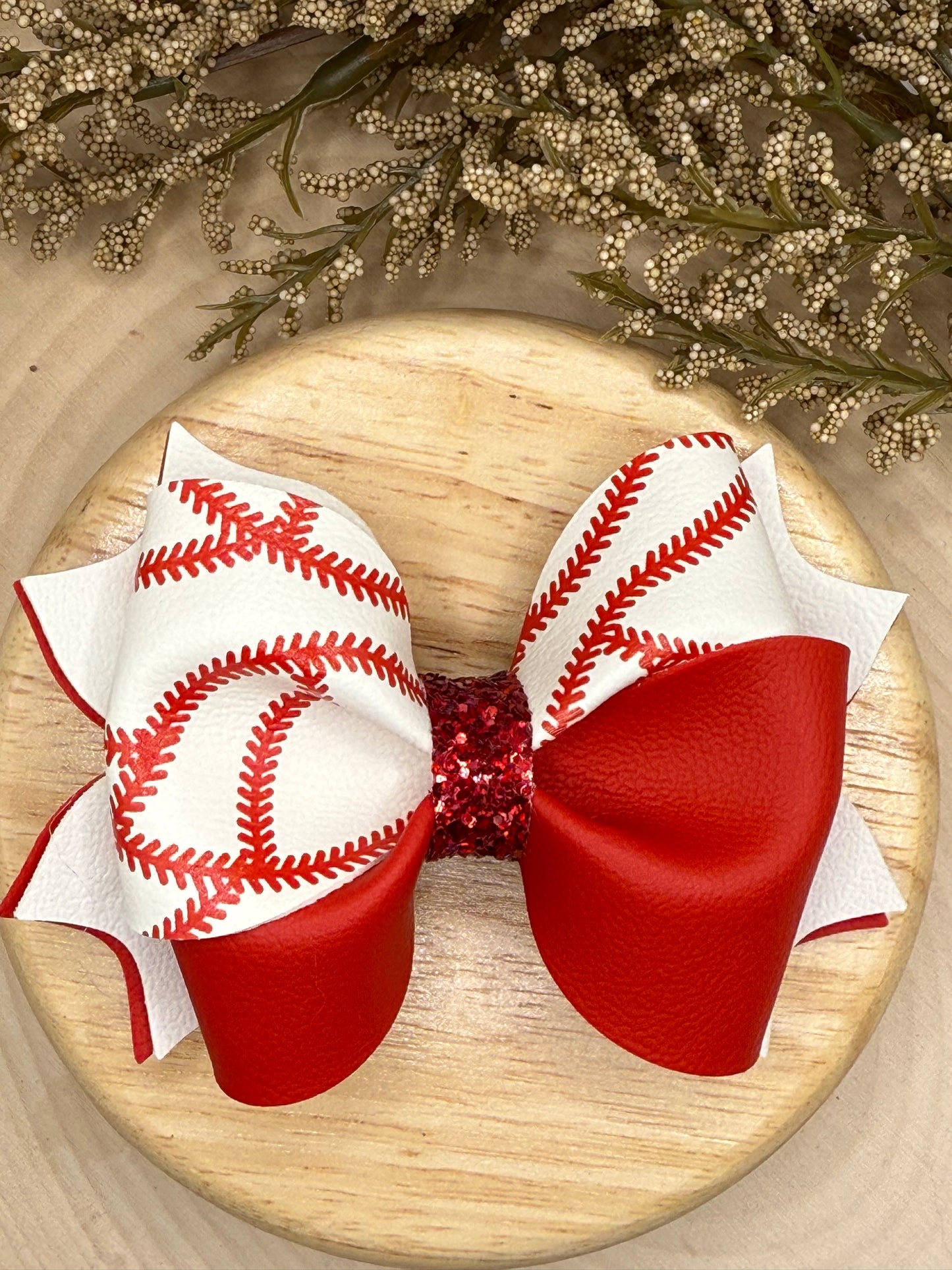 Baseball Thread Twisty Twirl Bow