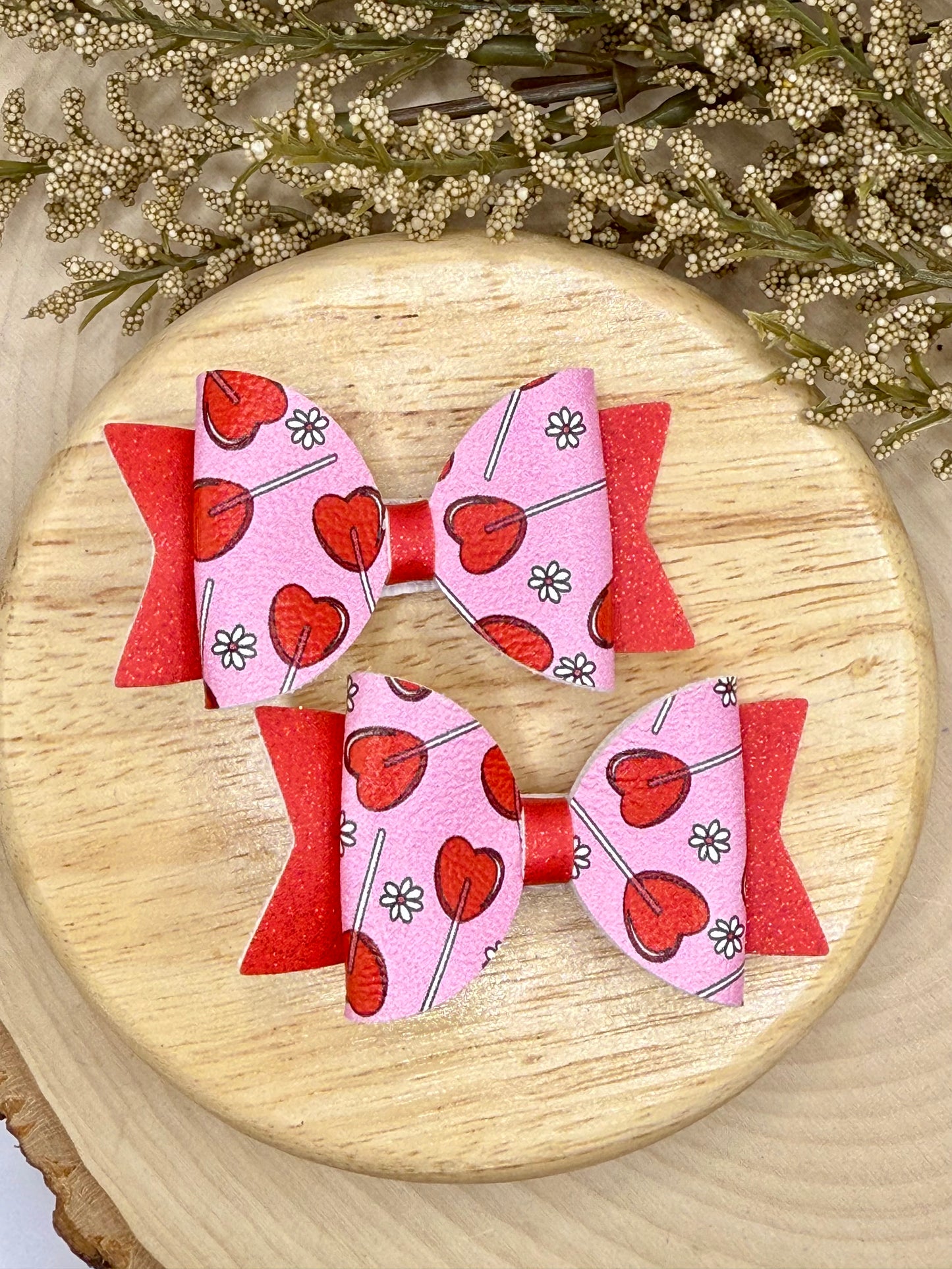Small Leather Heart Lollipop Piggies