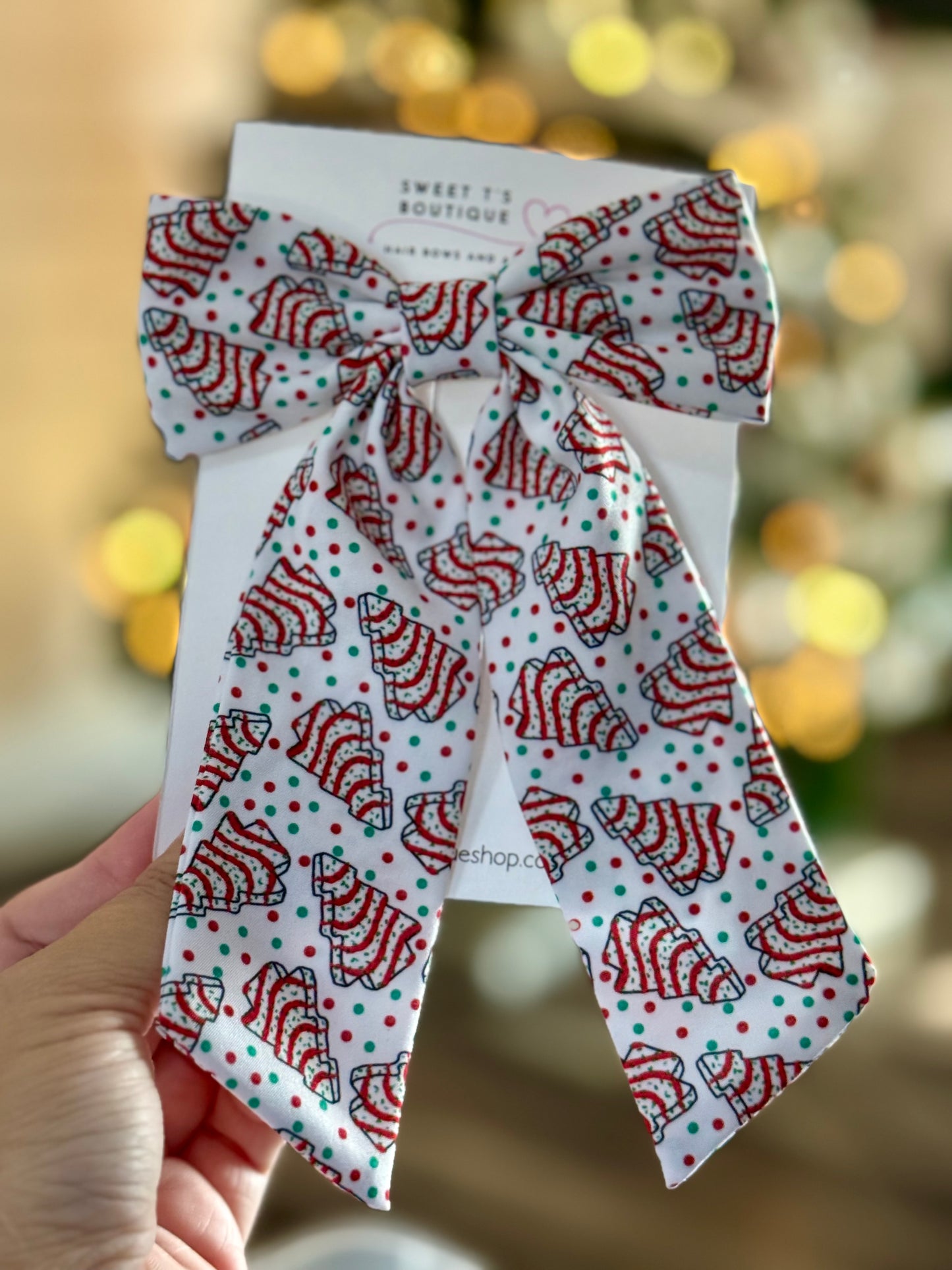 Long Tail Christmas Tree Bow