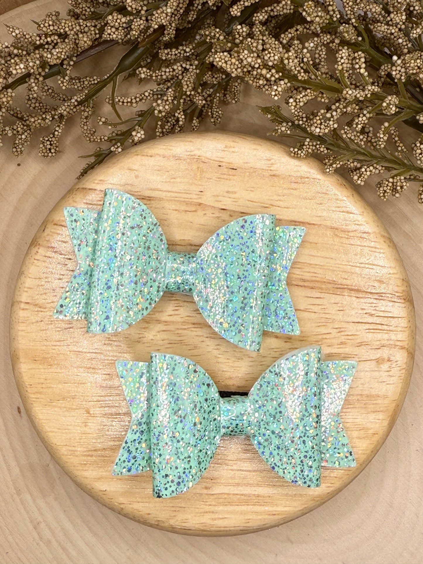 Small Leather Teal Shimmer Piggies