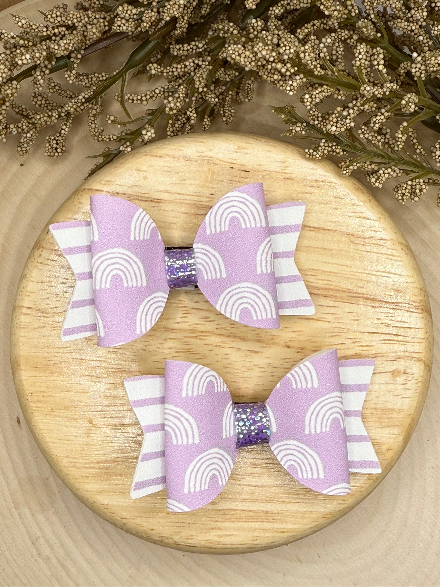 Small Leather Purple Rainbow Piggies