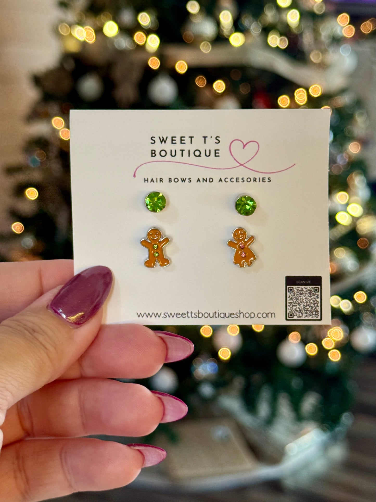 Gingerbread Stud Earring Set