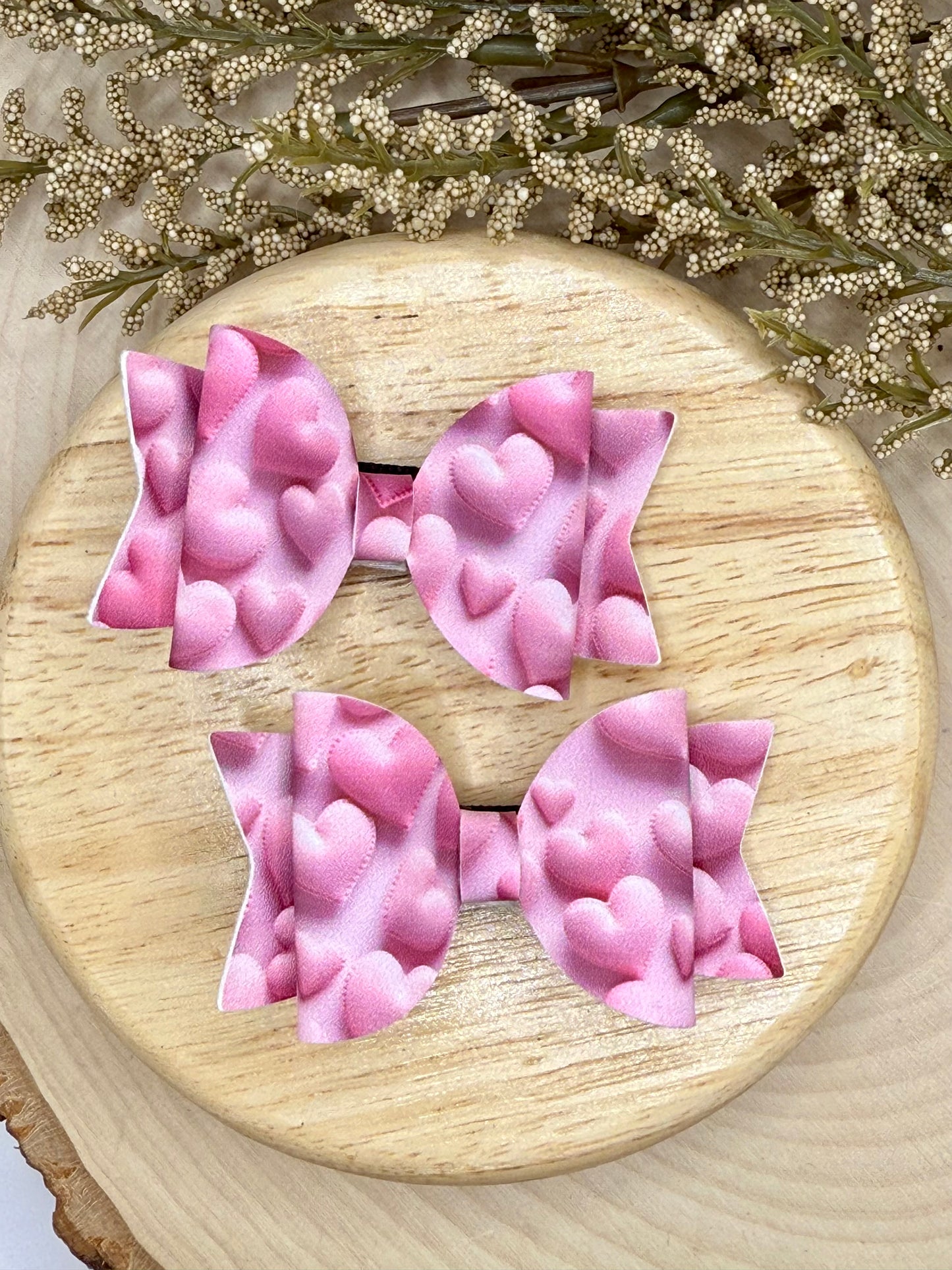 Small Leather 3D Heart Piggies