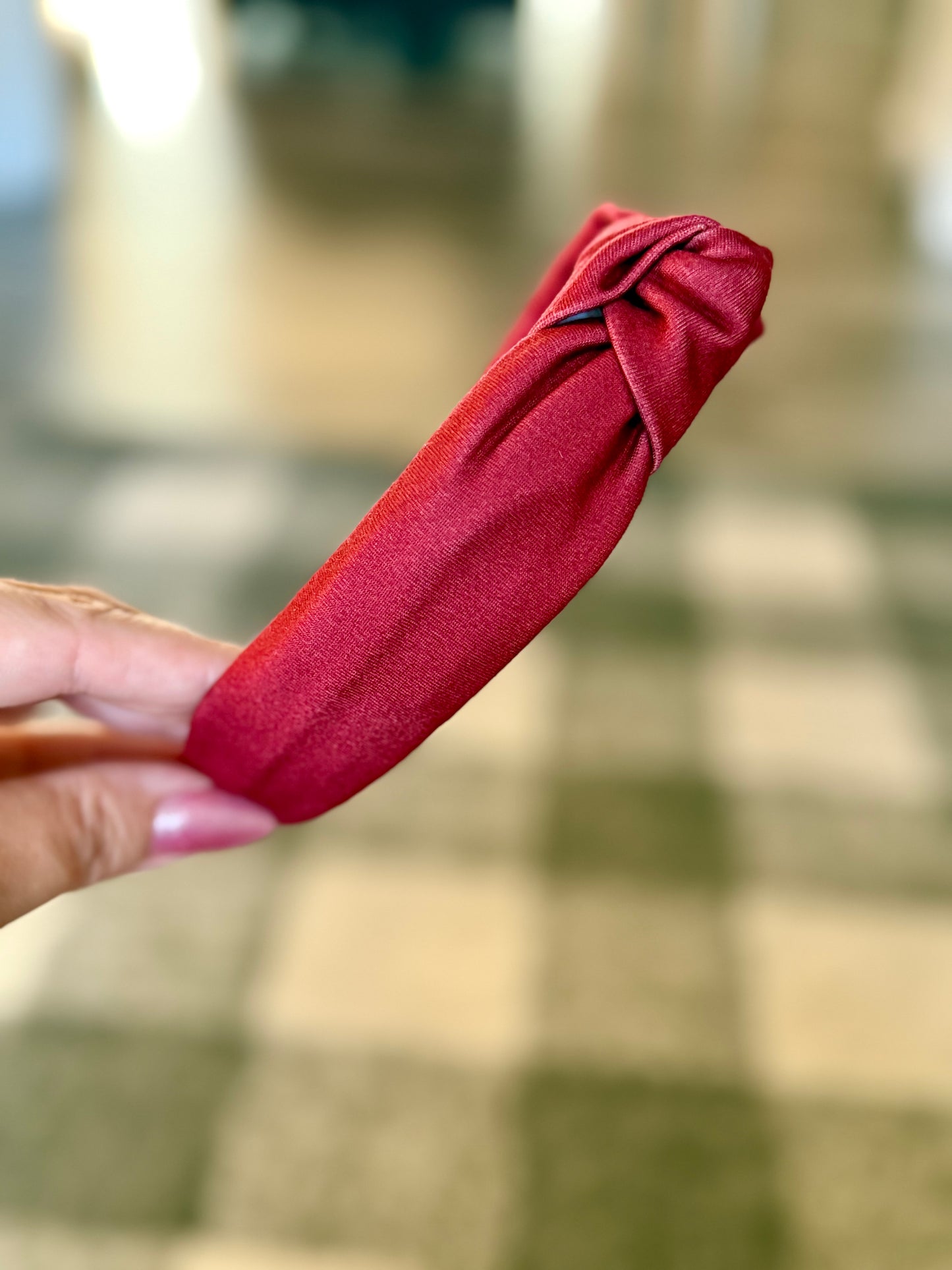 Brick Red Knotted Headband