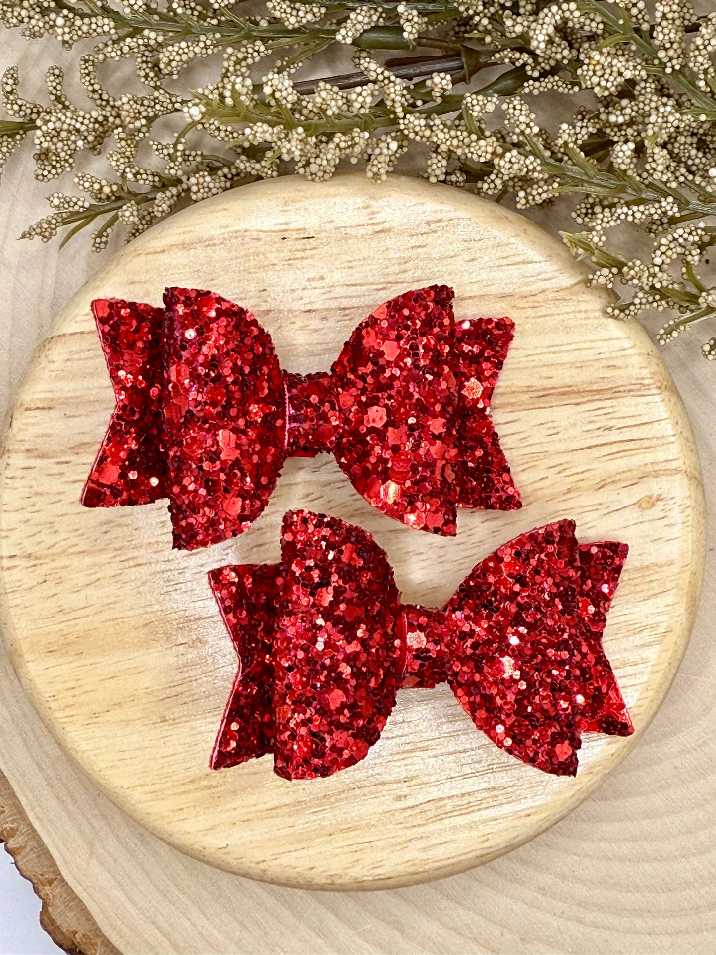 Small Leather Red Glitter Piggies