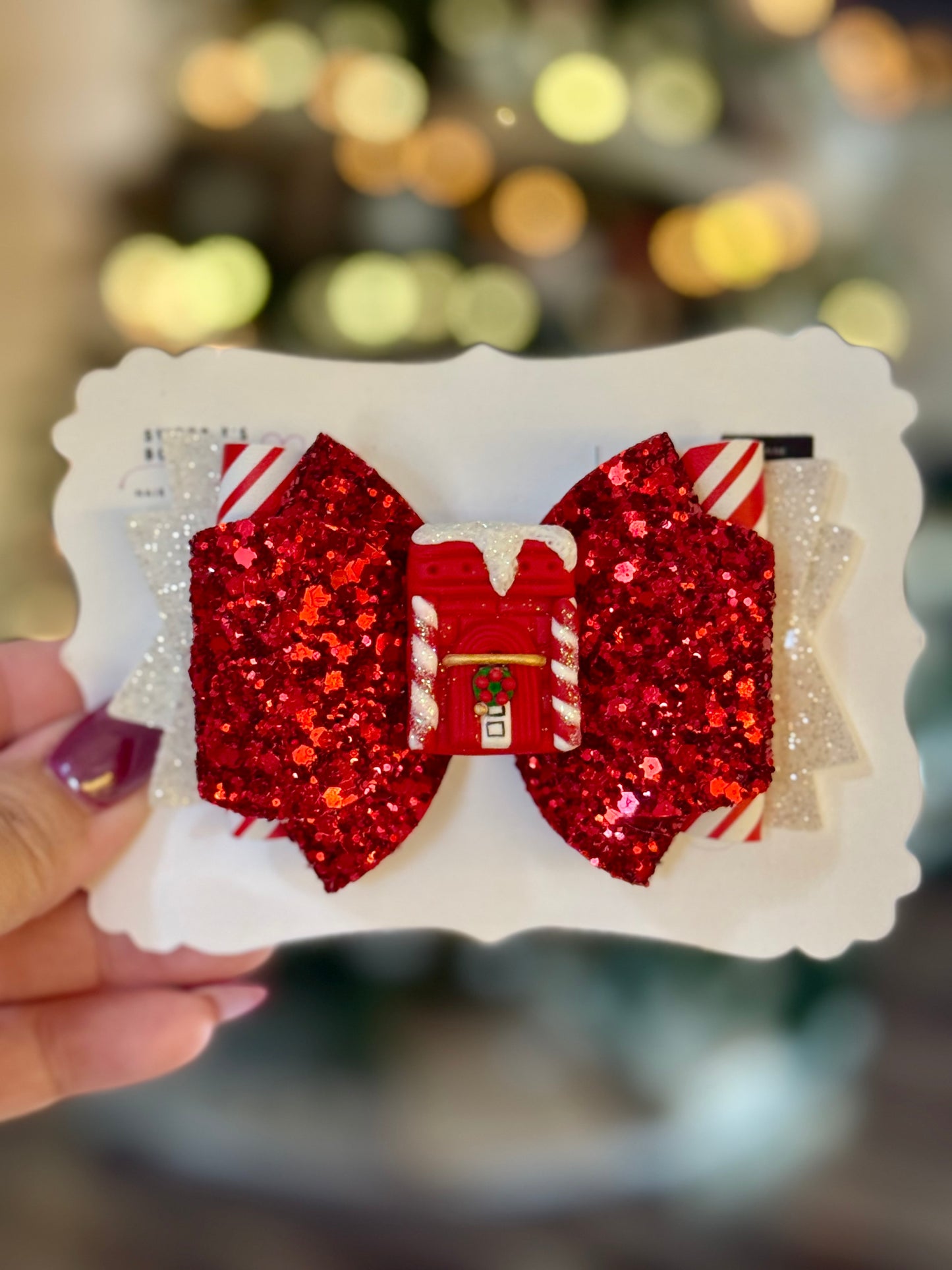 Santa’s Red Door Clay Bow