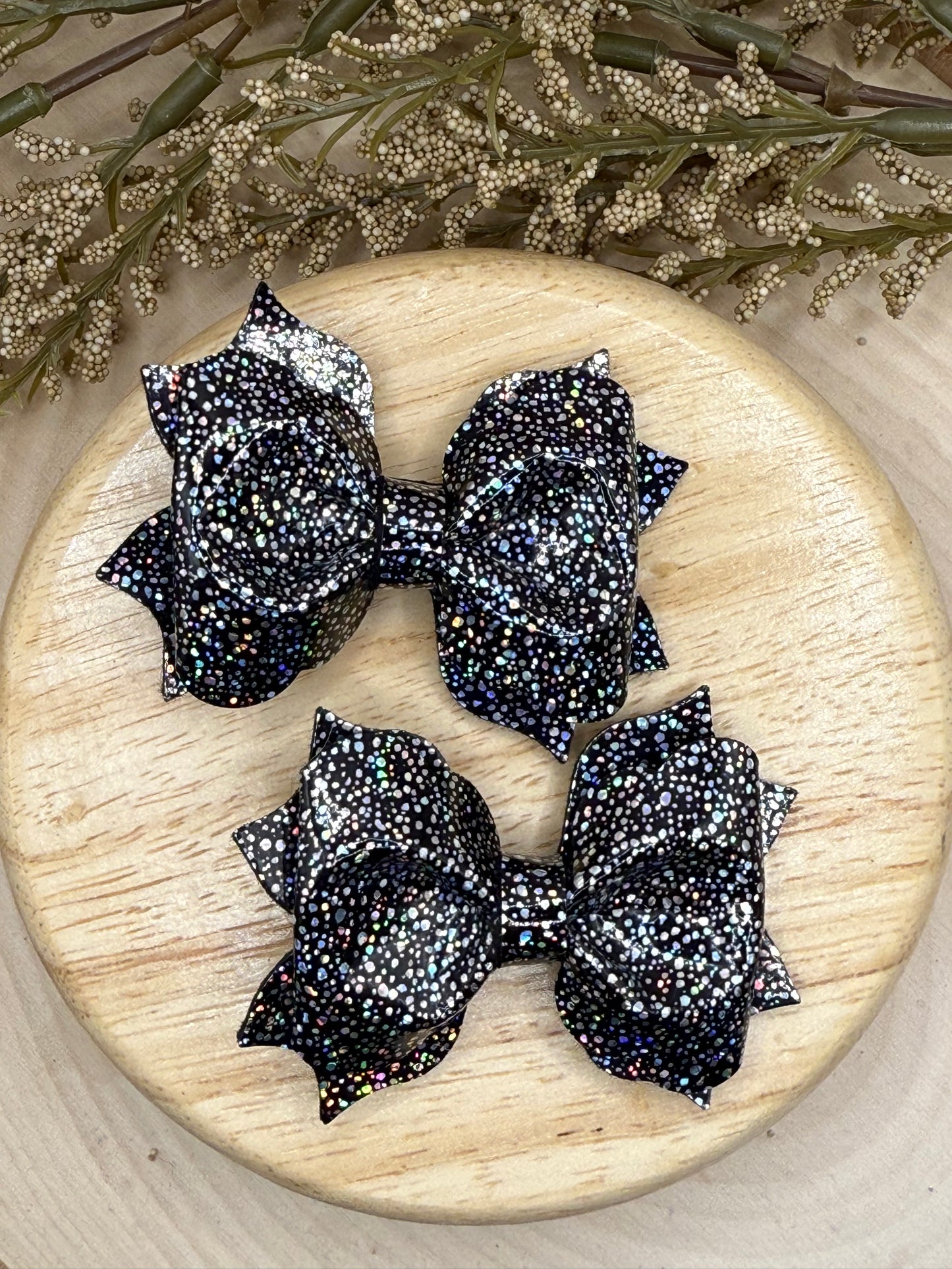 Small Poppy Black Shimmer Piggies
