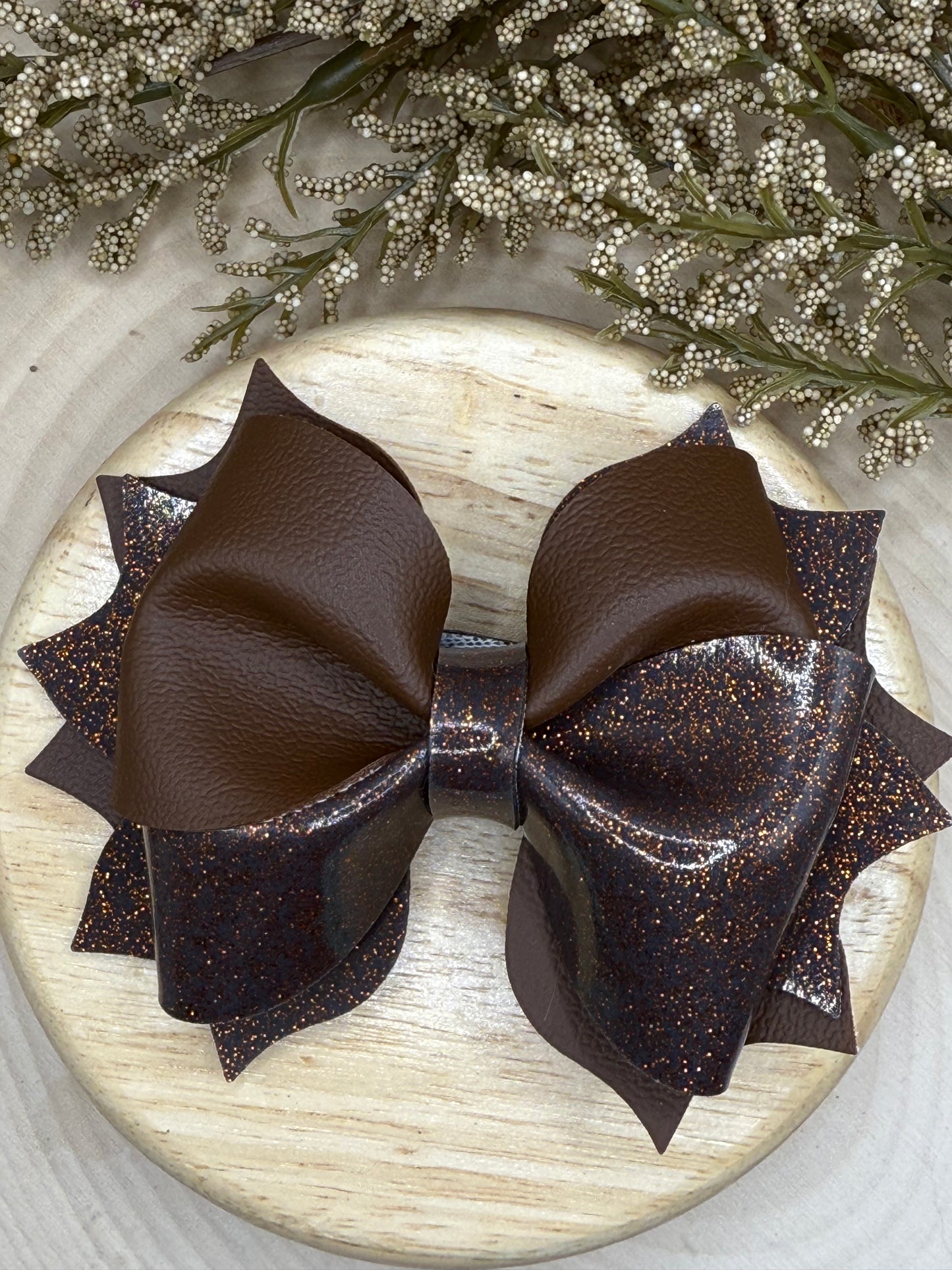 Brown Twisty Twirl Bow
