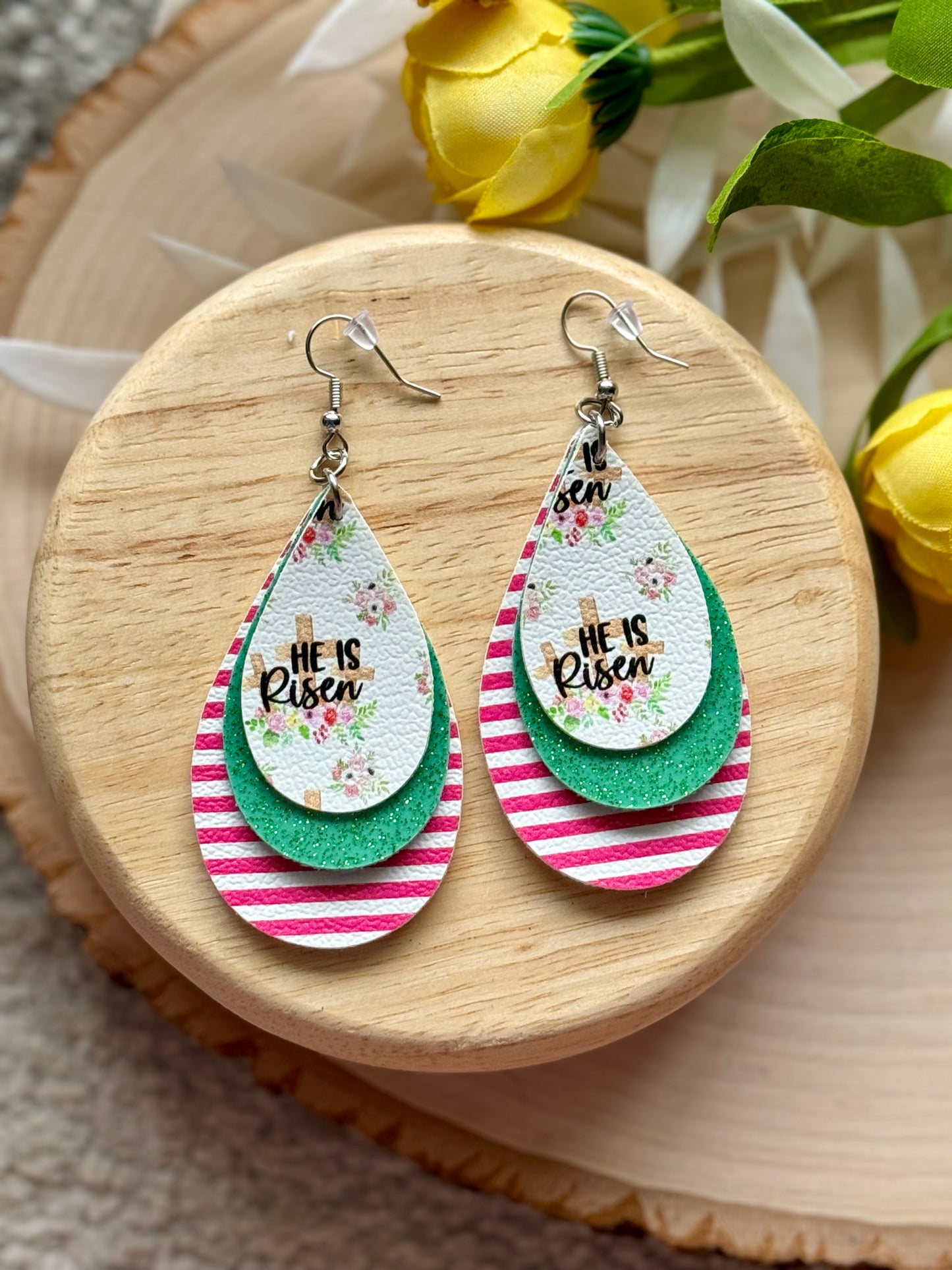 He is Risen Teardrop Earrings