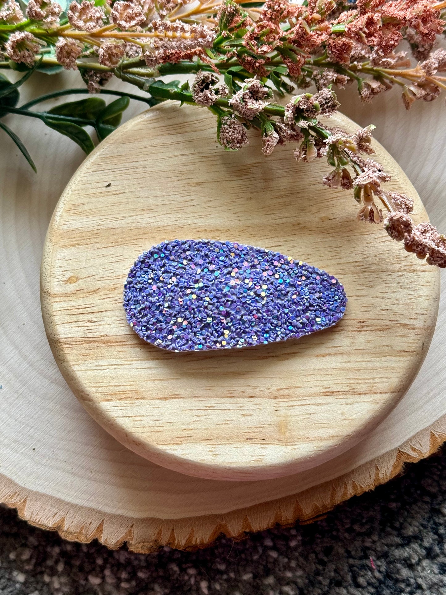 Single Purple Glitter Clip