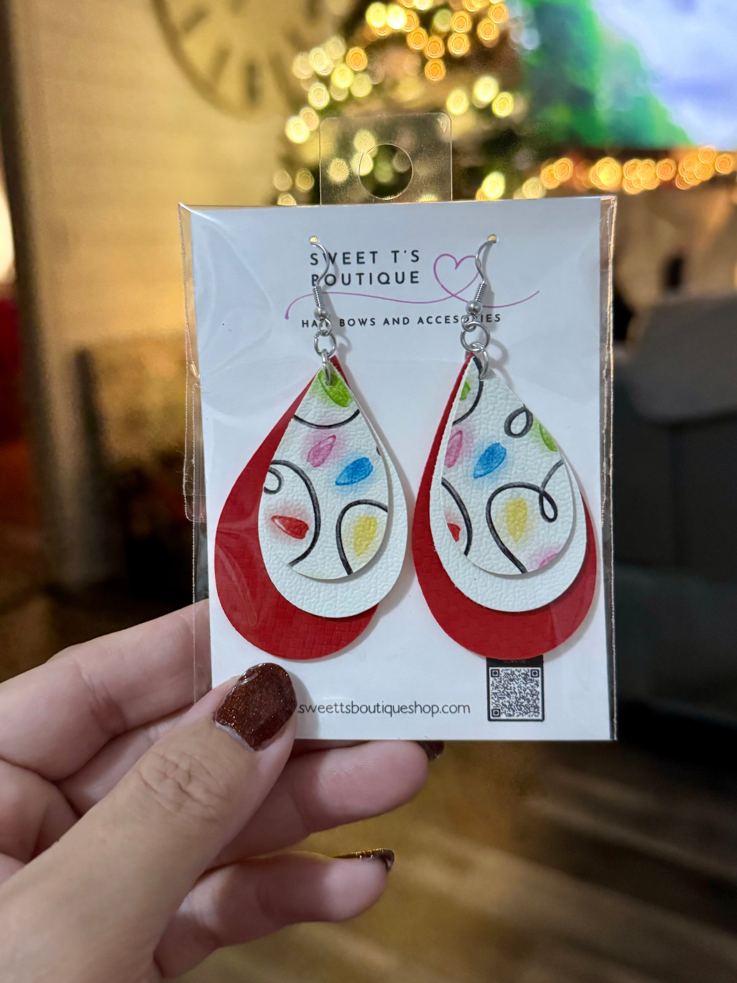 Christmas Lights Teardrop Earrings