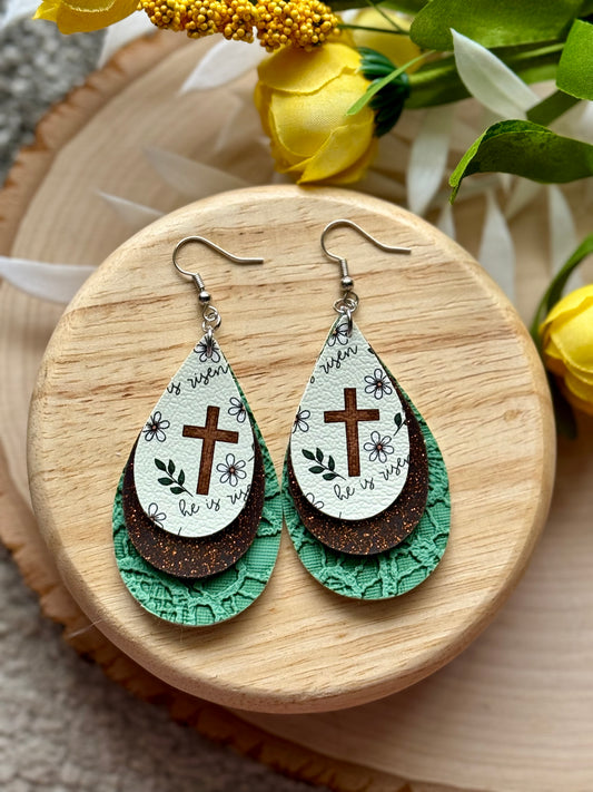 Cross Teardrop Earrings