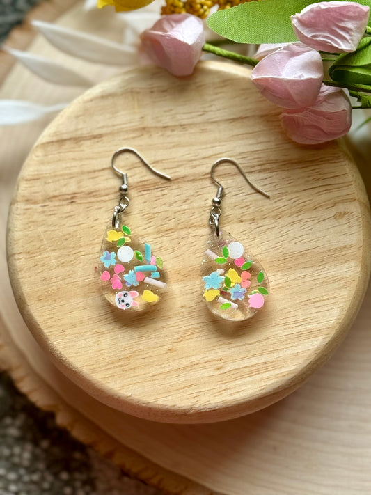 Pastel Bunny Mini Teardrop Earrings