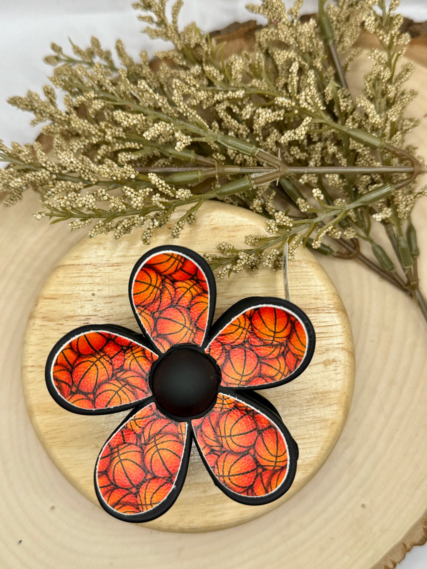 Basketball Flower Claw Clip