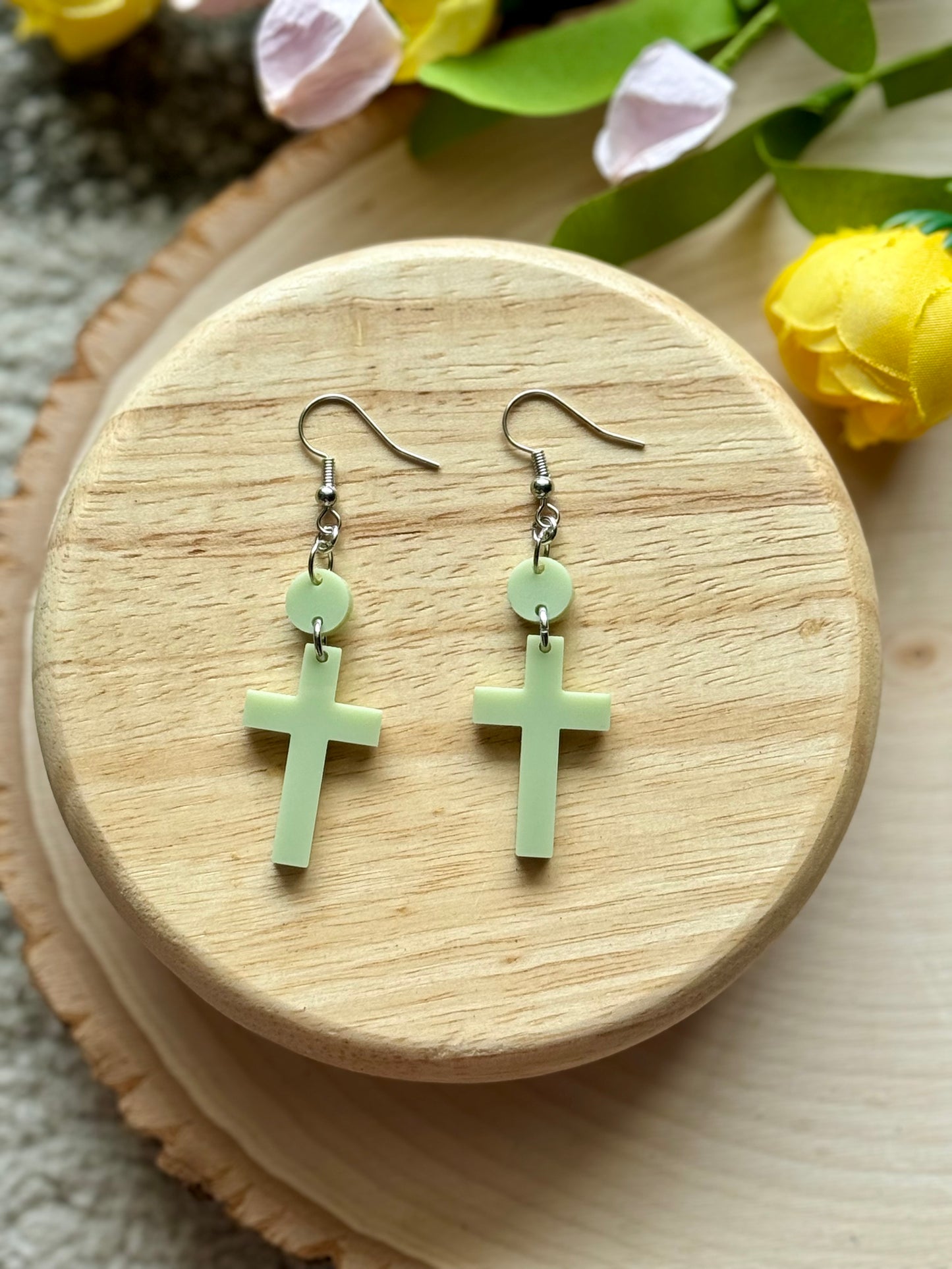 Cross Acrylic Earrings