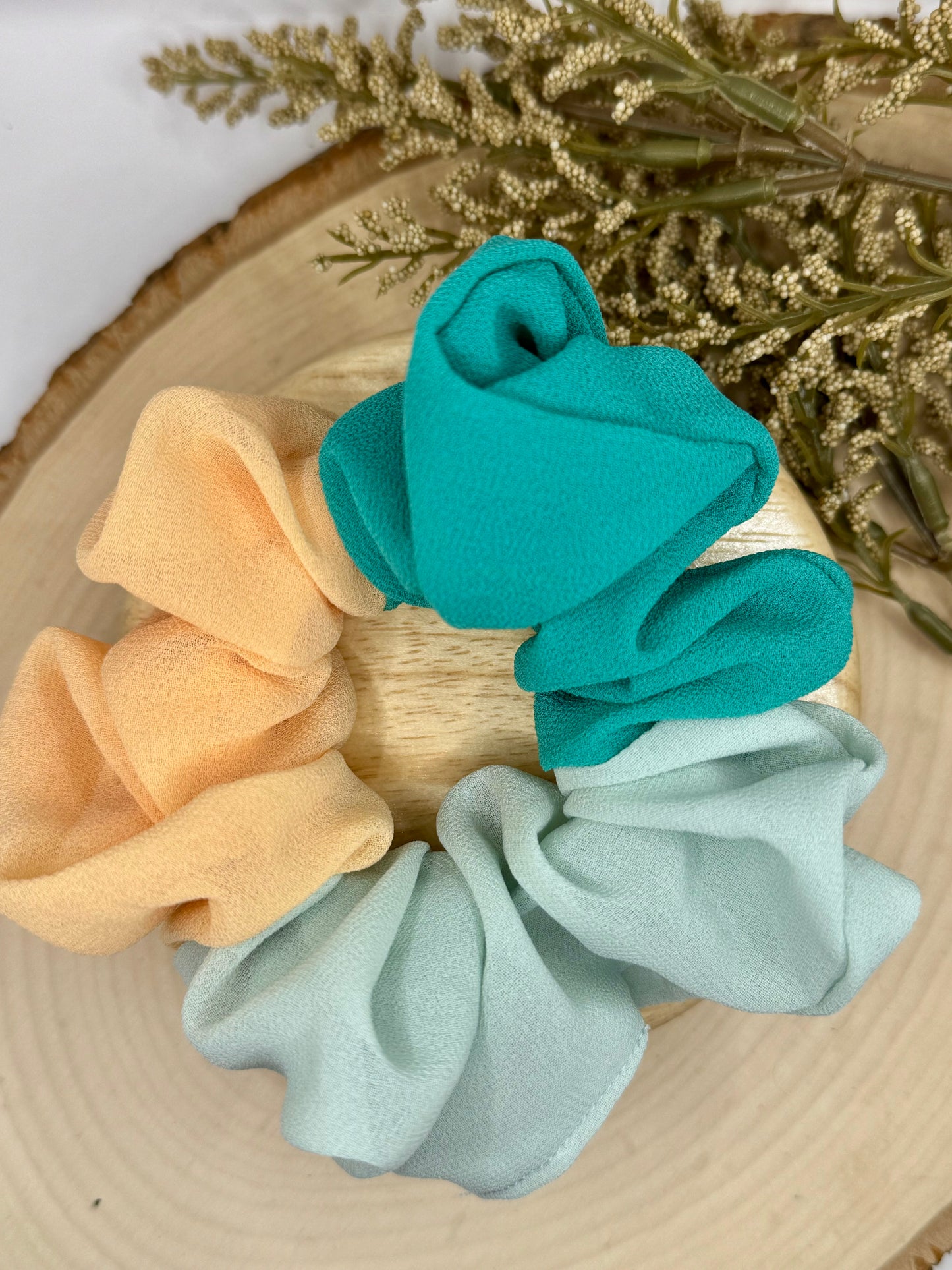 Green and Orange Scrunchie