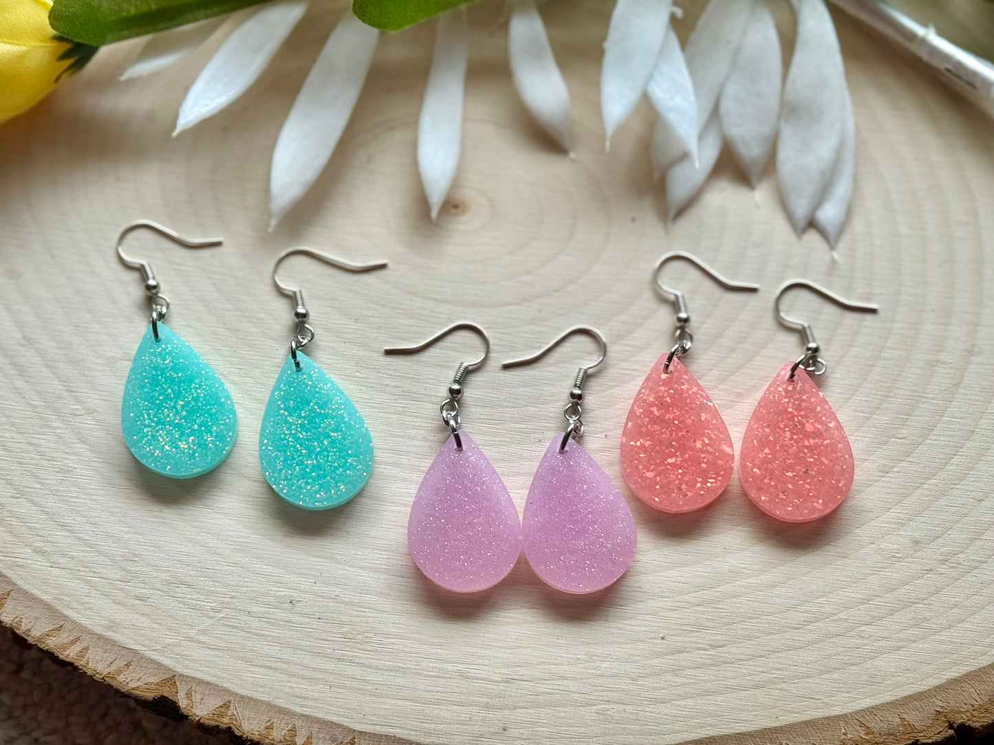 Spring Mini Teardrop Resin Earrings