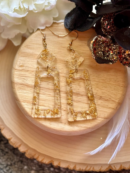 Gold Flake Resin Earrings