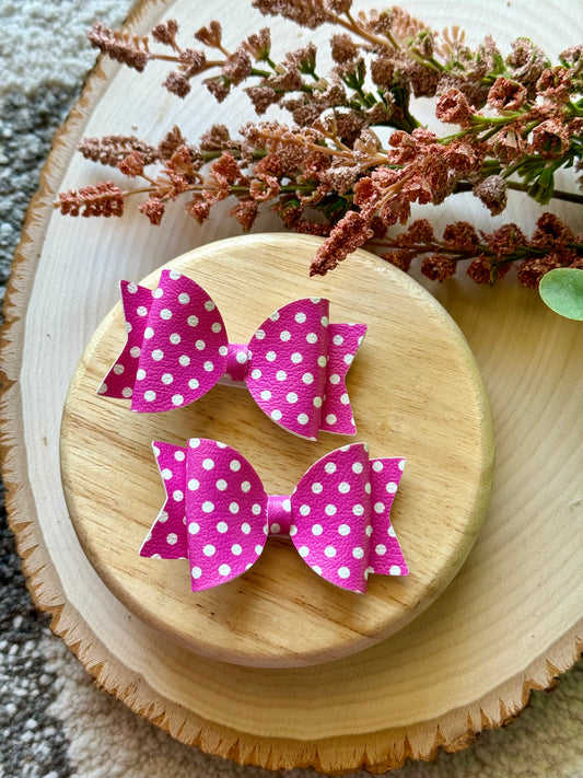 Small Leather Pink Dot Piggies