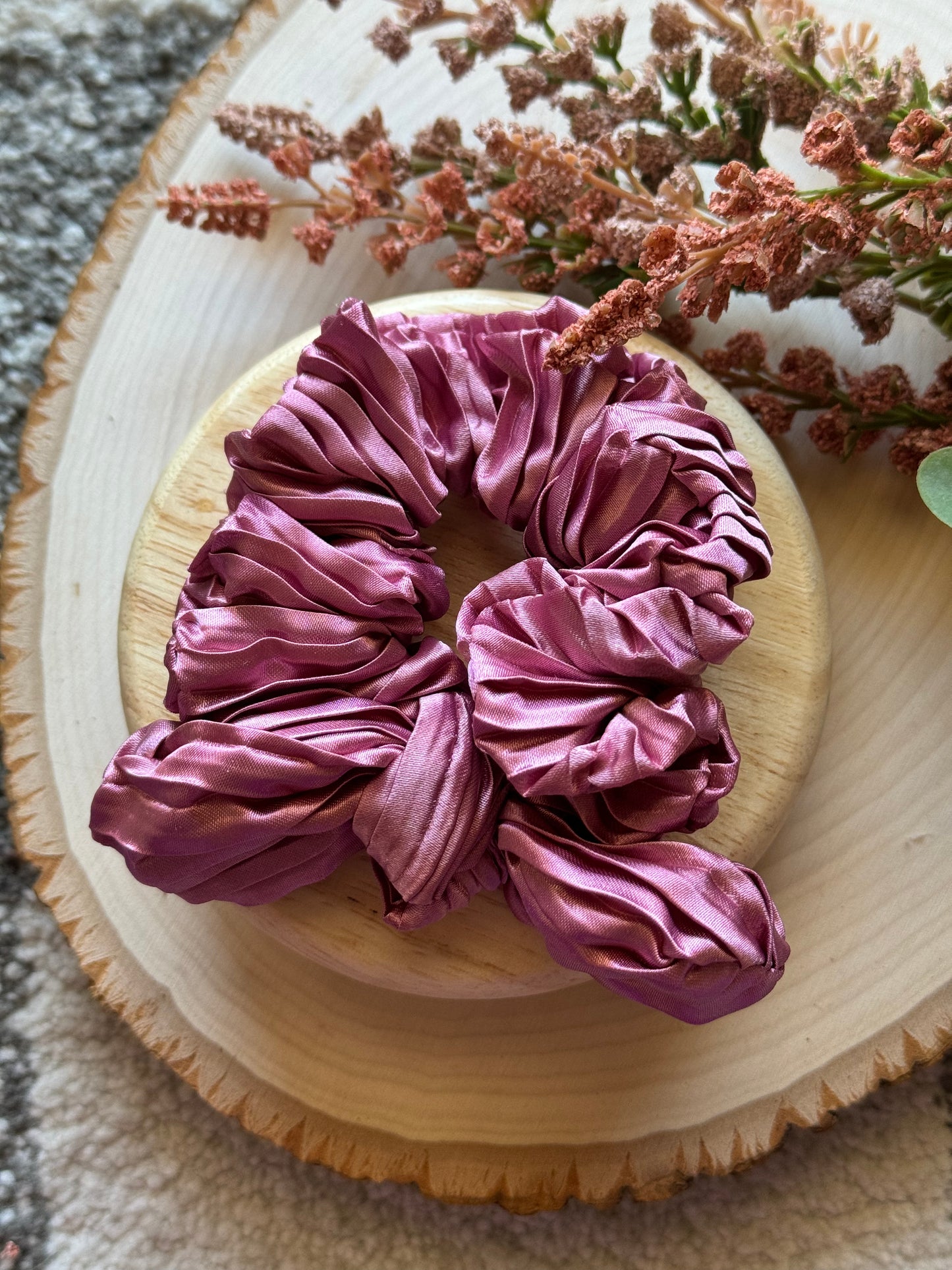 Mauve Silk Scrunchie