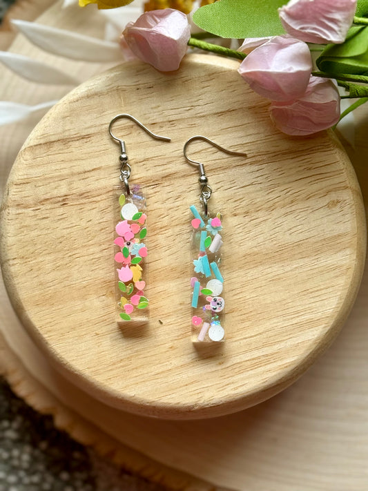 Pastel Bunny Bar Dangle Earrings