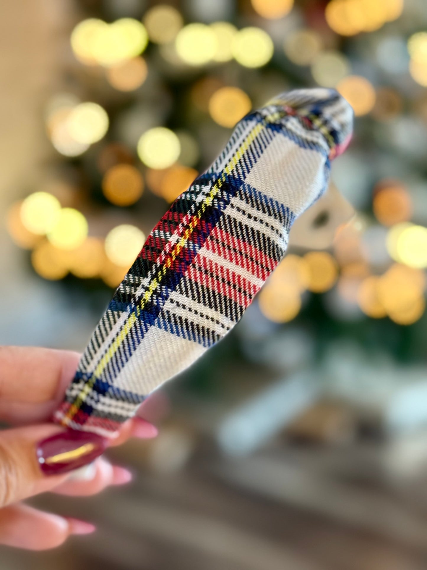 Christmas Plaid Knotted Headband