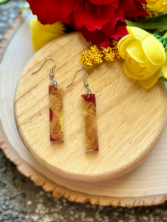 Chief Bar Dangle Mix Resin Earrings