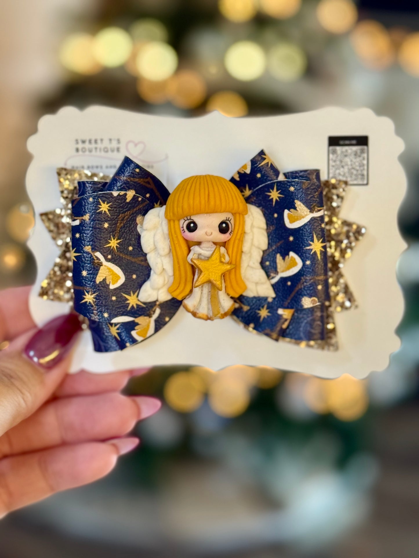 Clay Angel Leather Bow