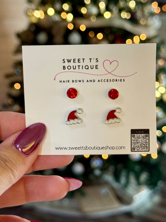 Santa Hat Stud Set