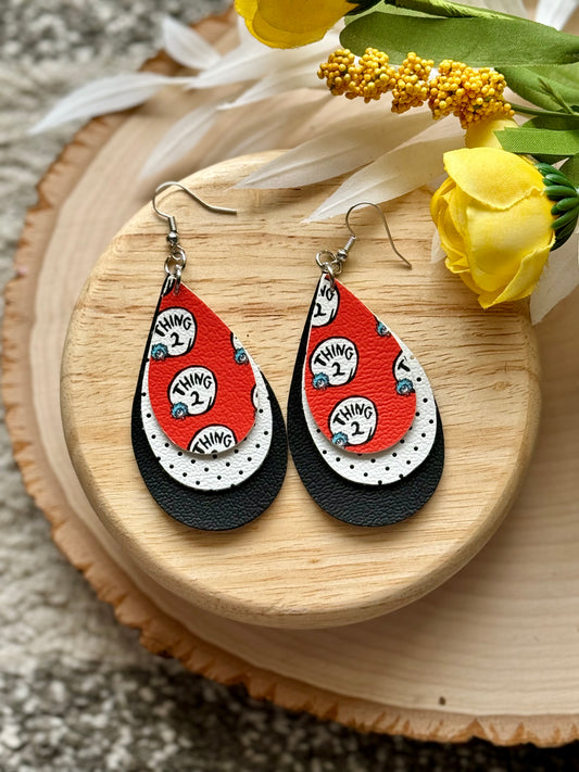 Thing 2 Teardrop Earrings