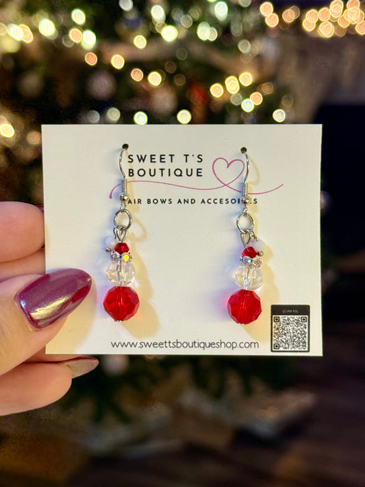 Beaded Santa Earrings